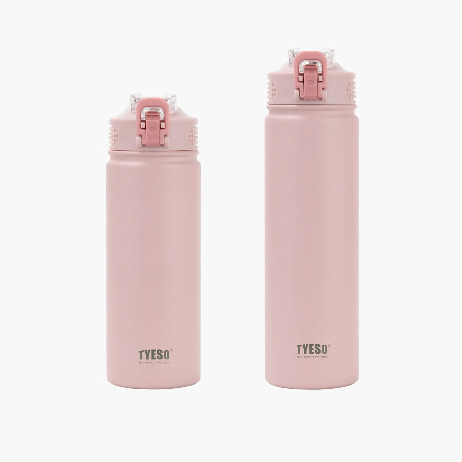 Tyeso Wander Lockable One Press Straw Flip Lid S/S Vacuum Insulated Bottle With Handle 600ml - Pink