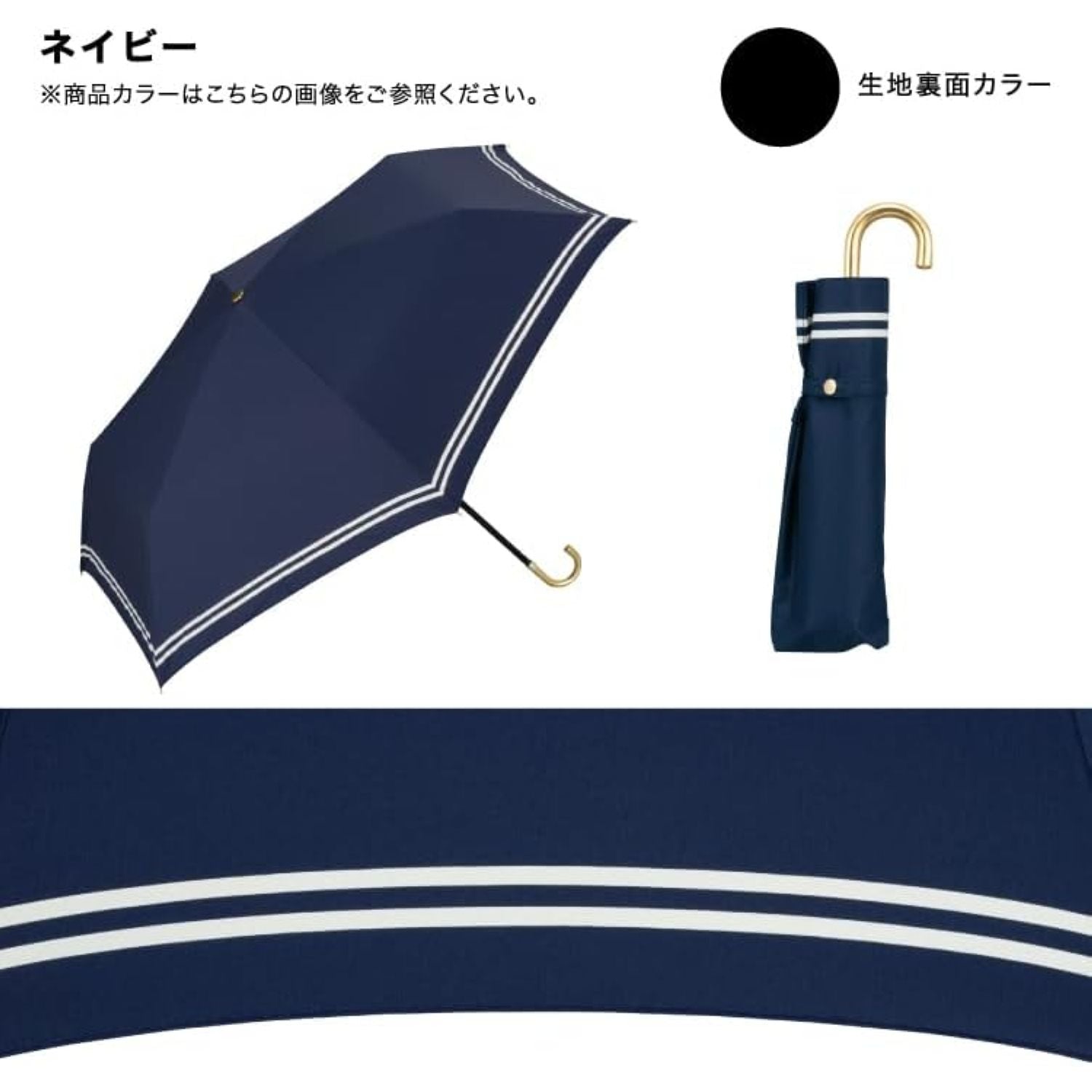 WPC Blackout Sailor Mini Folding UV Protection Upf 50+ Umbrella 50cm (Navy)