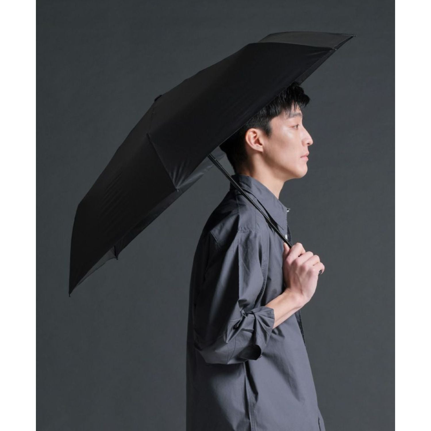 WPC Go-Koh Premium Black Wind Resistant UV Protection UPF 50+ Umbrella 55cm (Black)