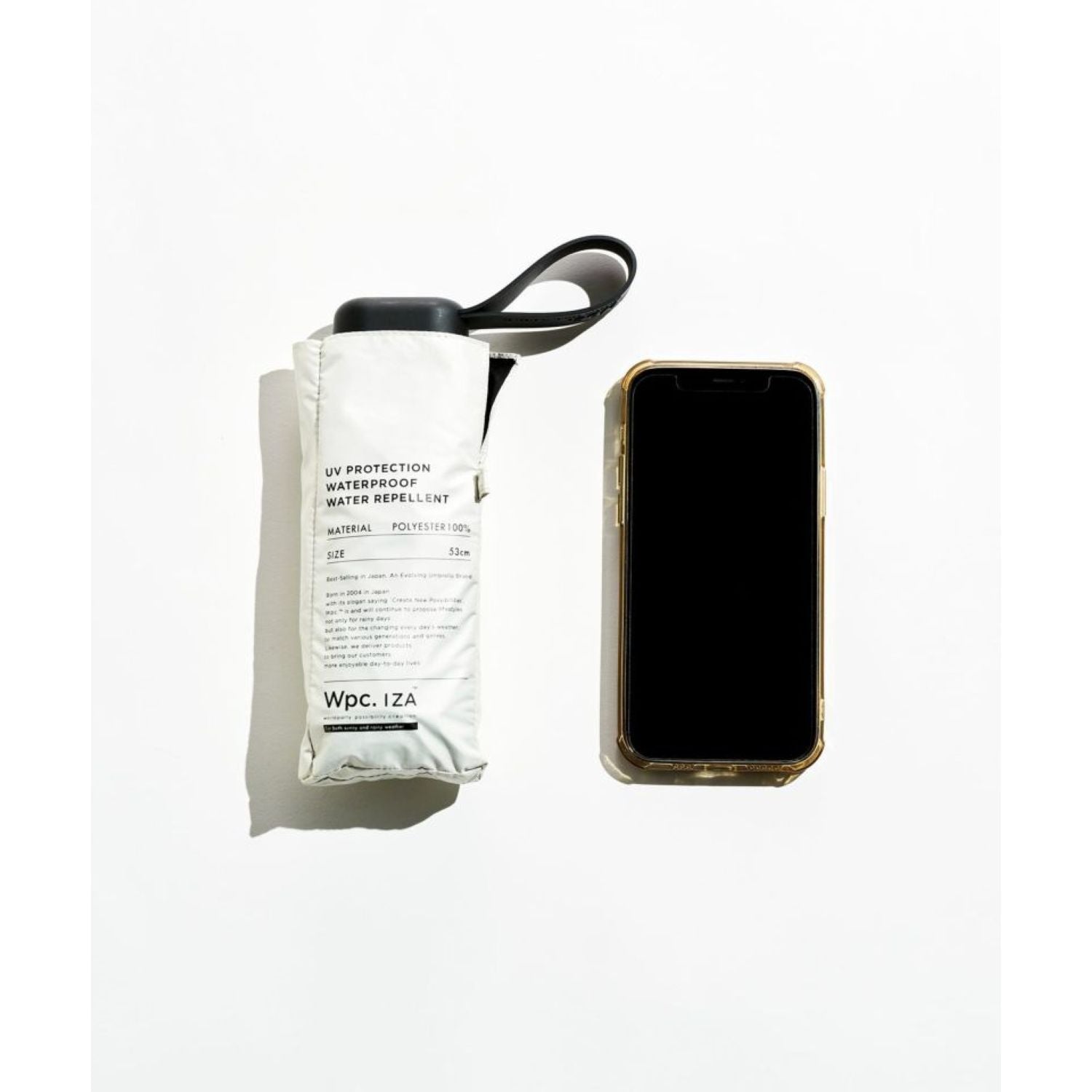 WPC IZA Compact (2025) UV Protection UPF 50+ Umbrella 53cm (Grey)