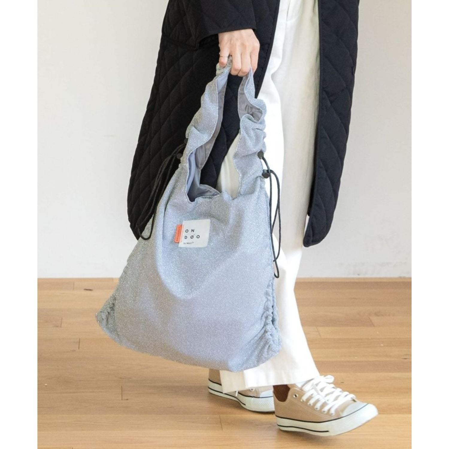 WPC Ondoo Shirring Drawstring Tote Bag (Grey)
