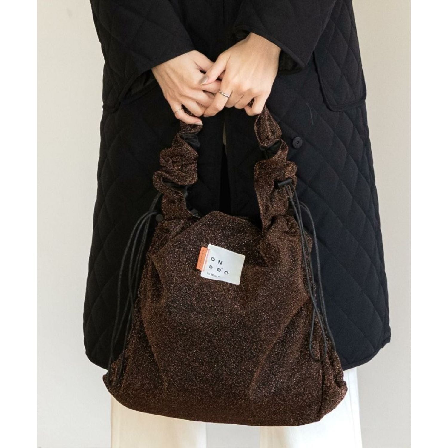 WPC Ondoo Shirring Drawstring Tote Bag (Grey)