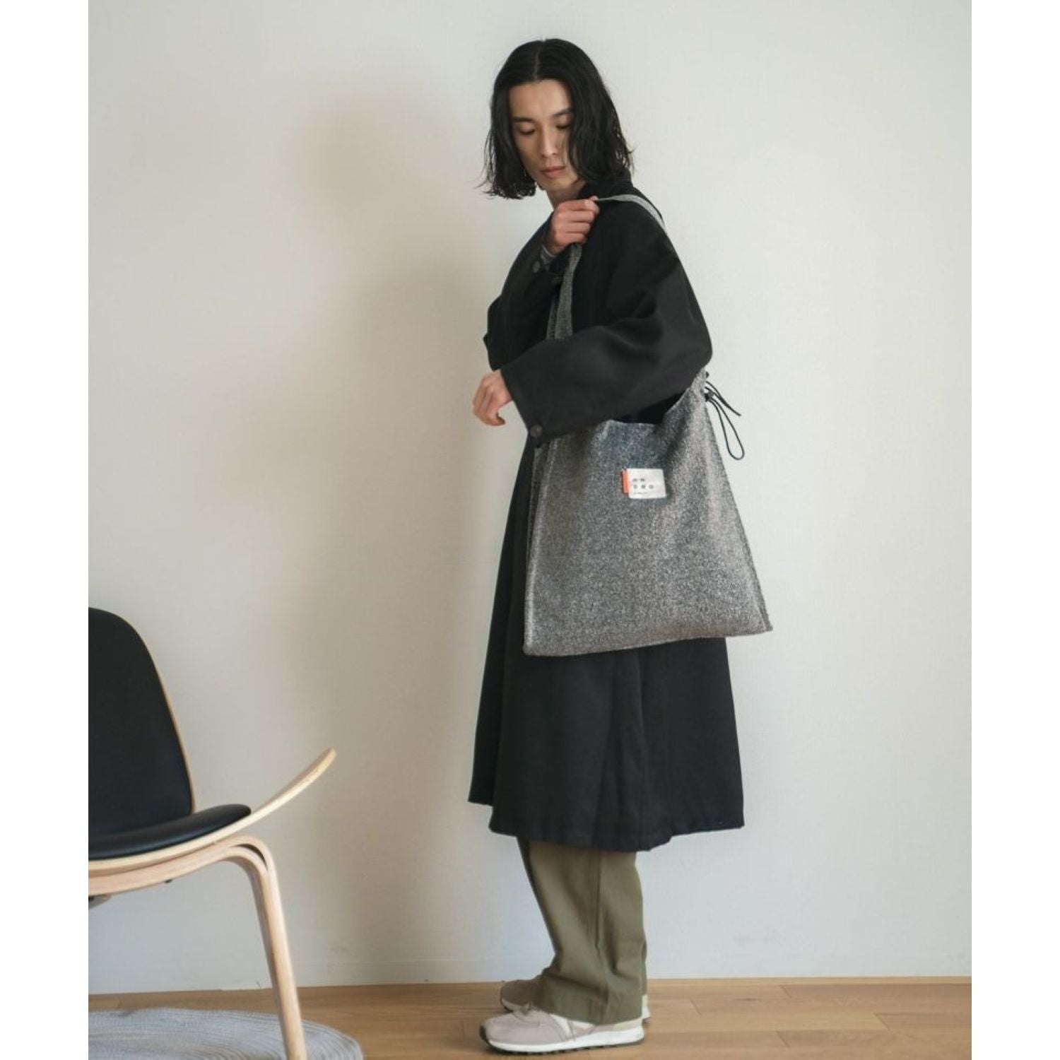 WPC Ondoo Shirring Drawstring Tote Bag (Grey)