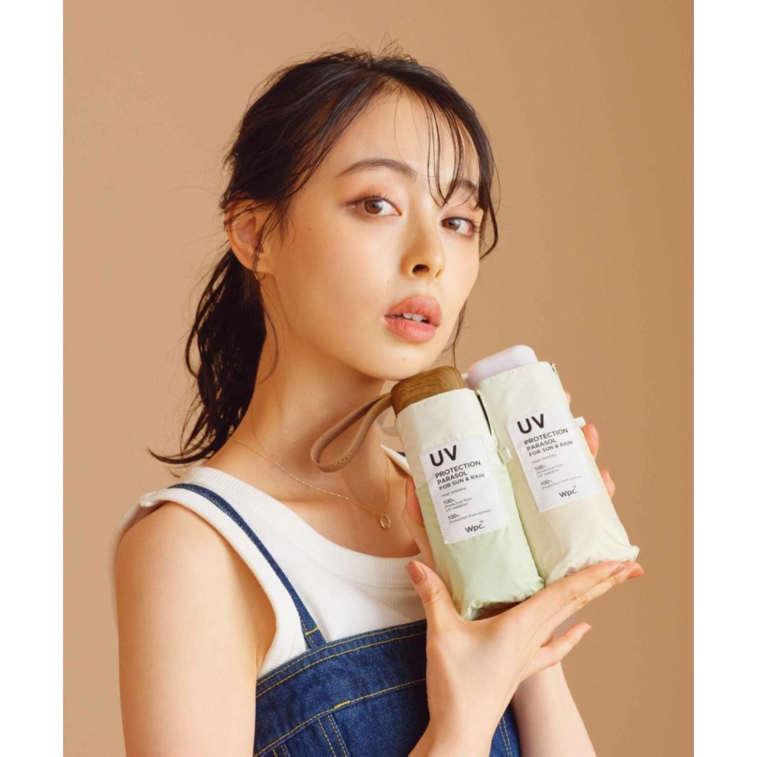 WPC Patchwork Tiny (2025) UV Protection UPF 50+ Umbrella 47cm (Light Grey)