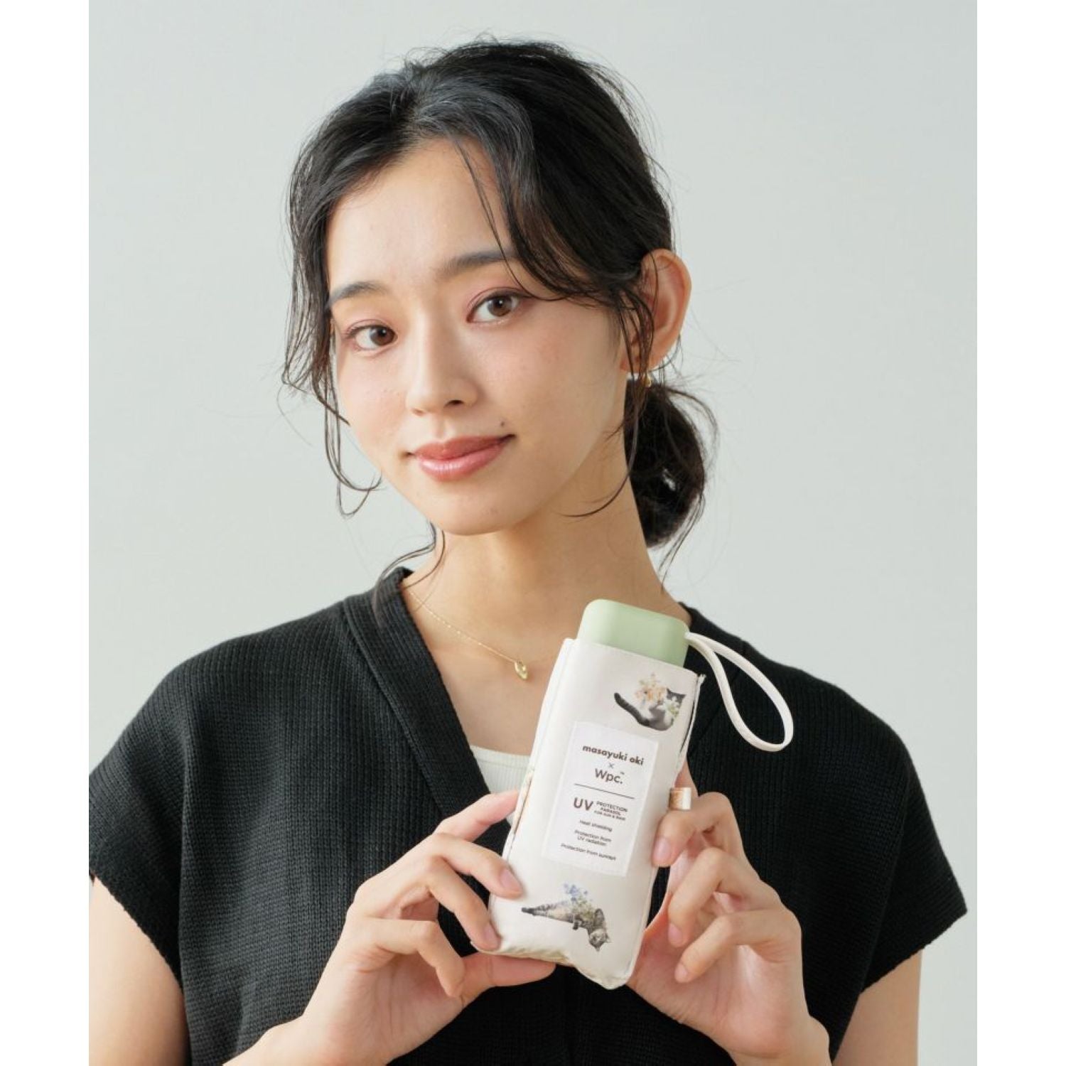 WPC X Masayuki Oki Neko (2025) UV Protection UPF 50+ Umbrella 47cm (Off White)