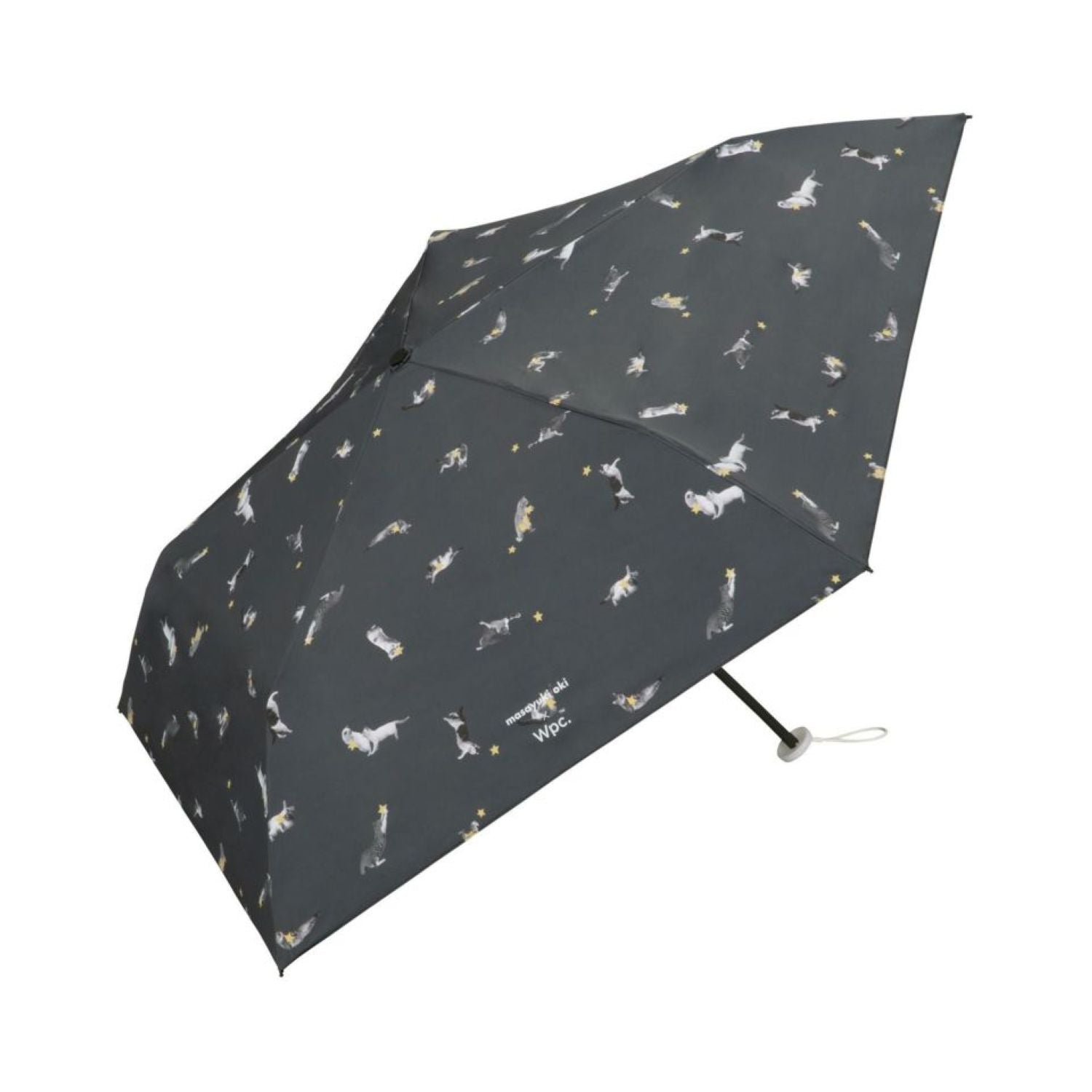WPC X Masayuki Oki Neko UV Protection UPF 50+ Umbrella 49cm (Black) - V2