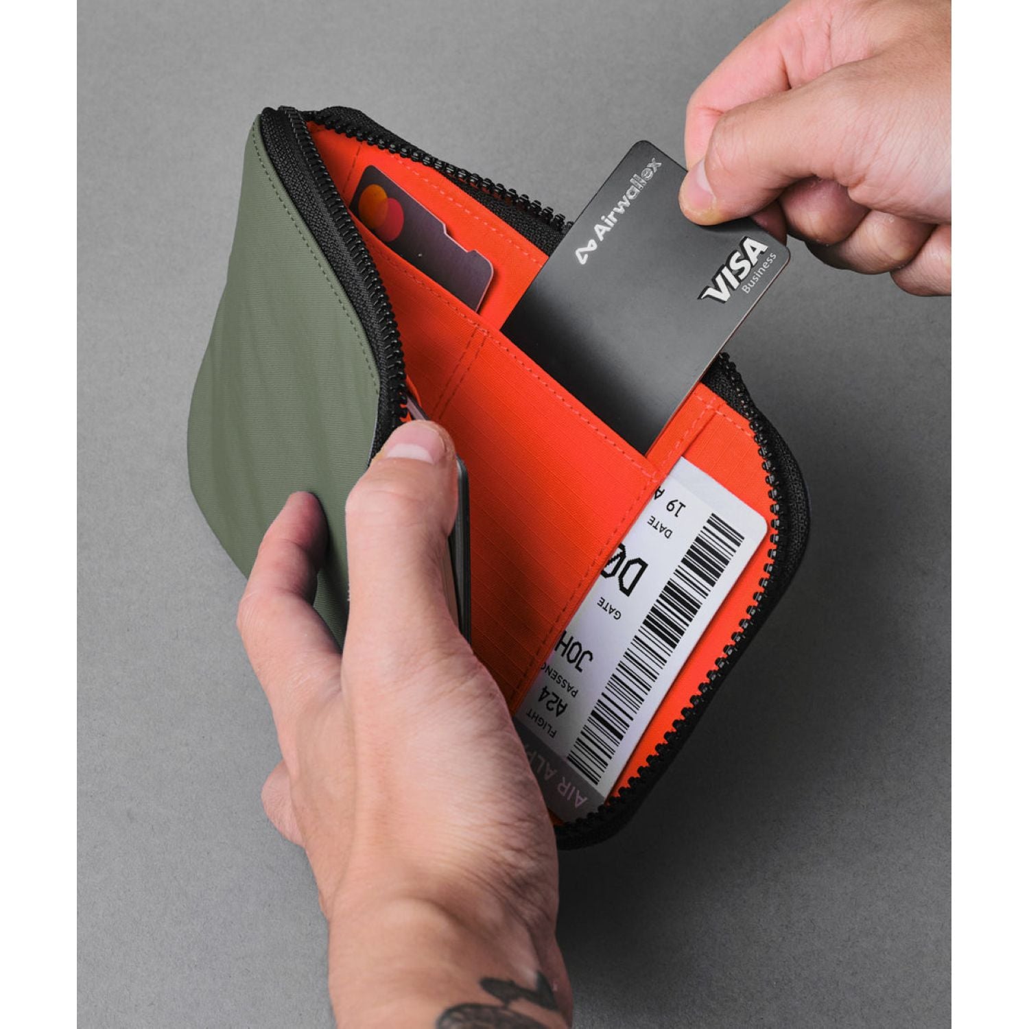 ALPAKA Zip Travel Wallet Axoflux 210D (Green)