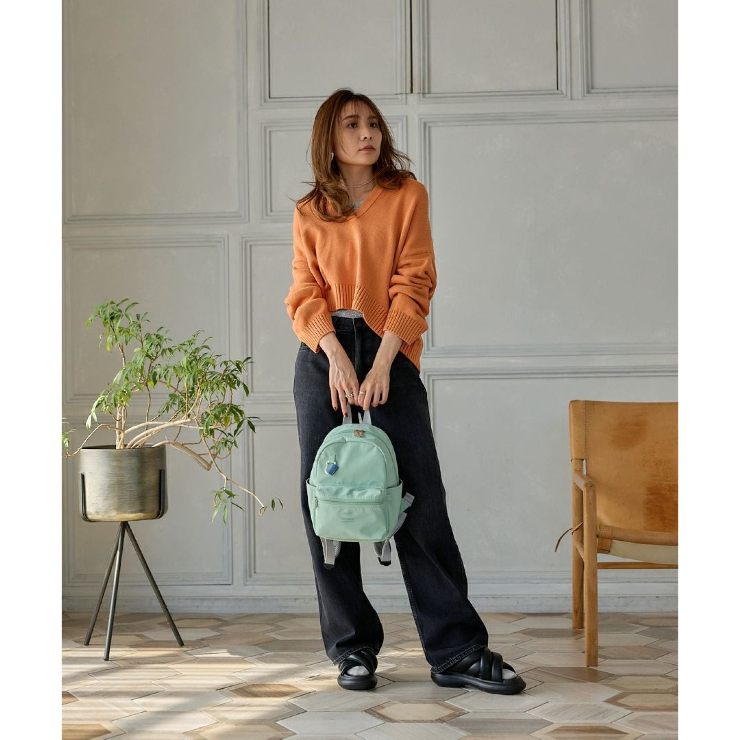 Mini Backpack Fashion for Women Mint Green Anello Base Mini Backpack (Mint Green) – The Planet Traveller main image 2