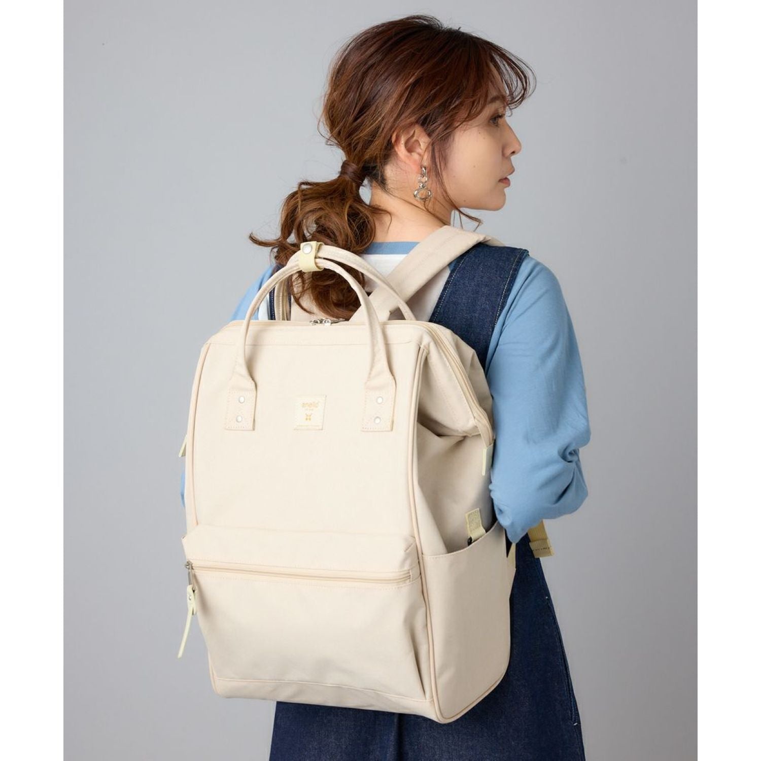 anello pu leather backpack Anello CB Heather Kuchigane Backpack L (Black) – The Planet Traveller