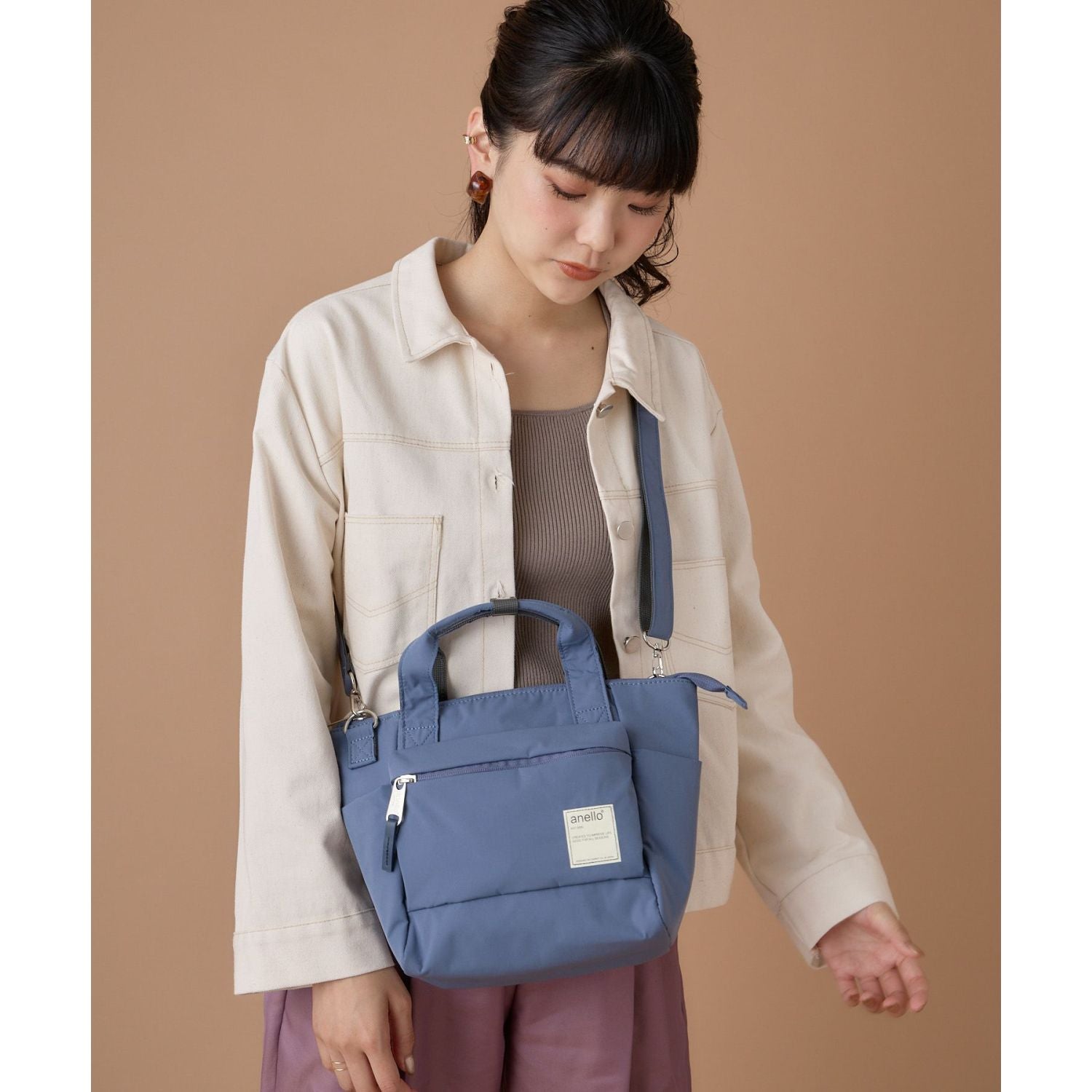 Anello Circle 2Way Mini Tote Bag (Blue)