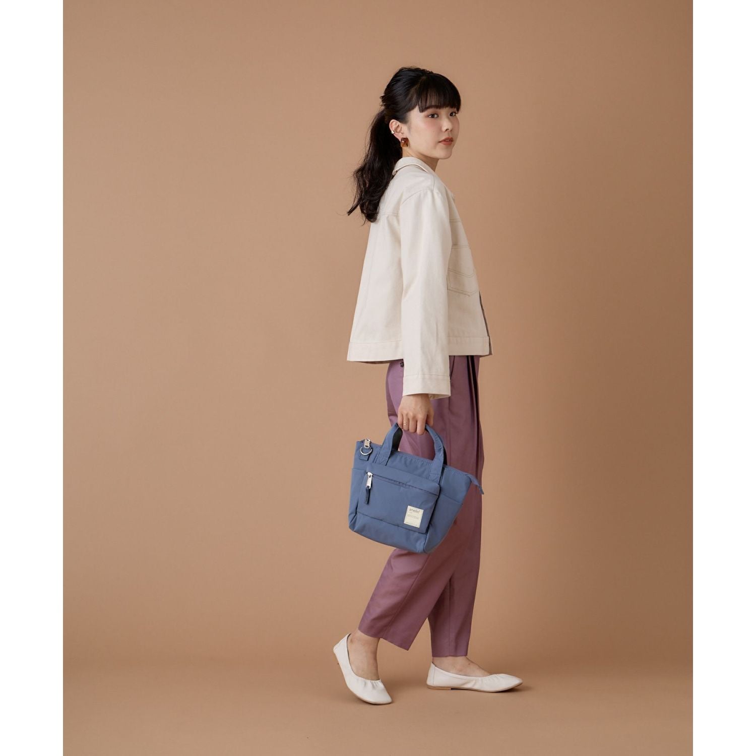 Anello Circle 2Way Mini Tote Bag (Blue)