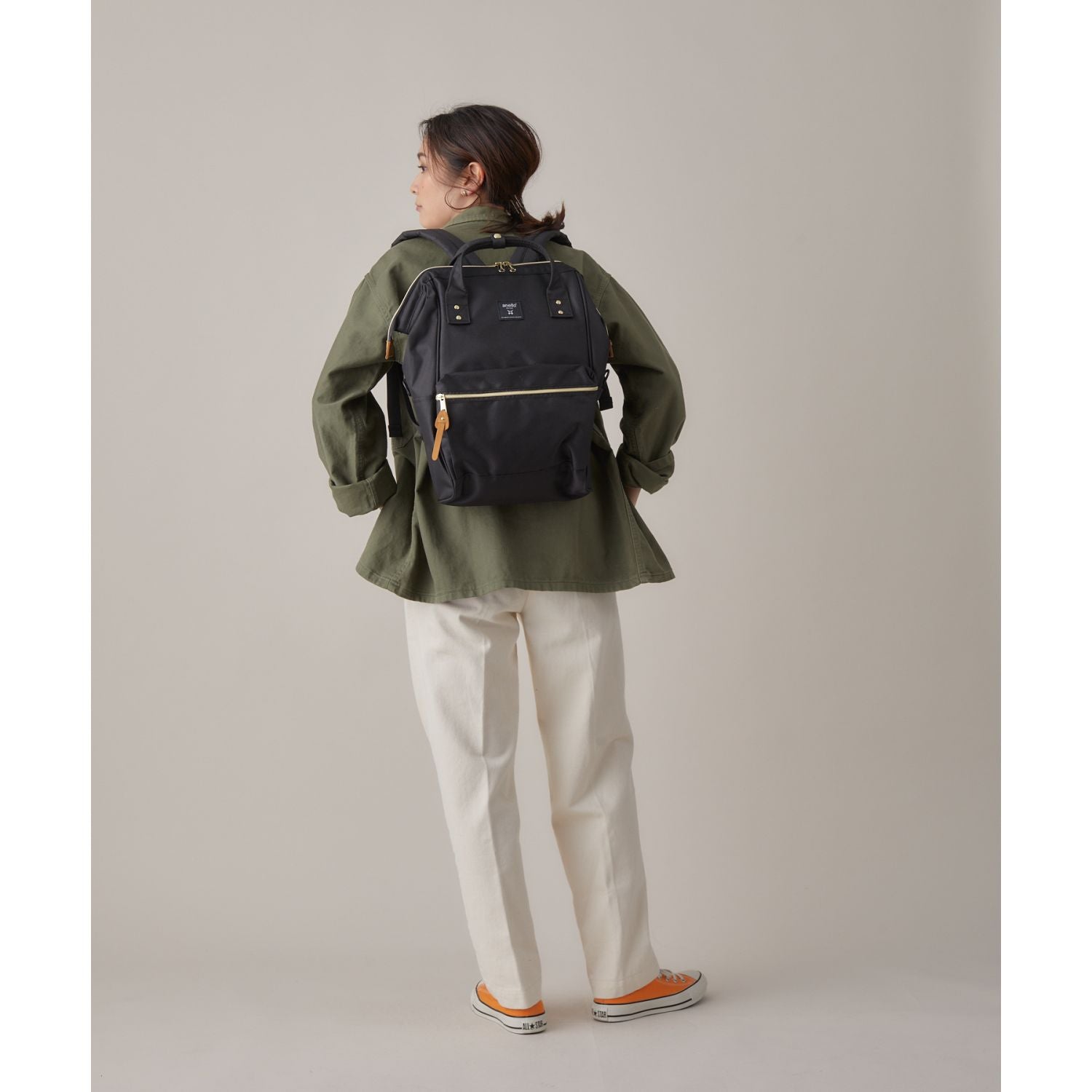 Anello Cross Bottle Kuchigane Backpack R (Black)