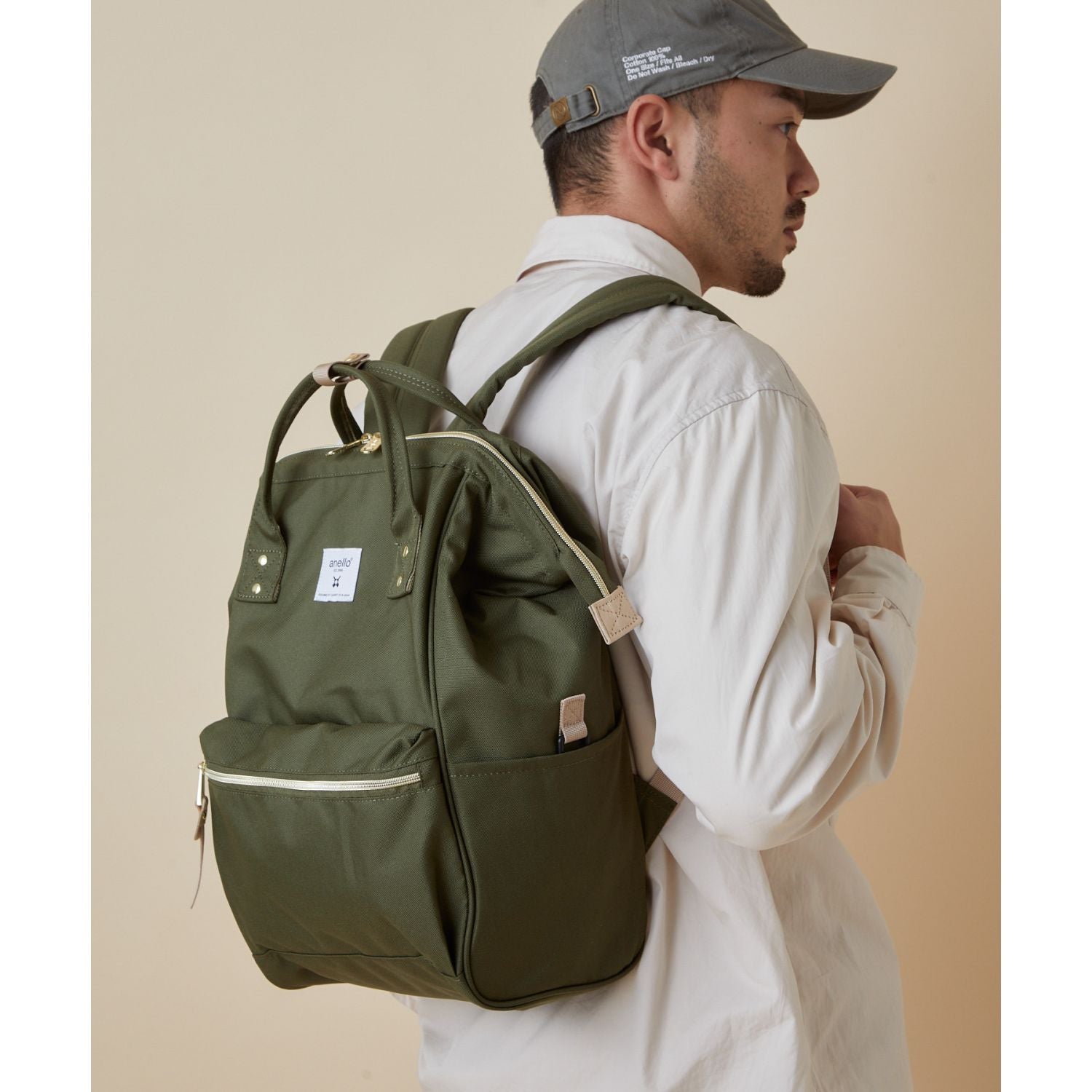 Anello Cross Bottle Kuchigane Backpack R (Olive)