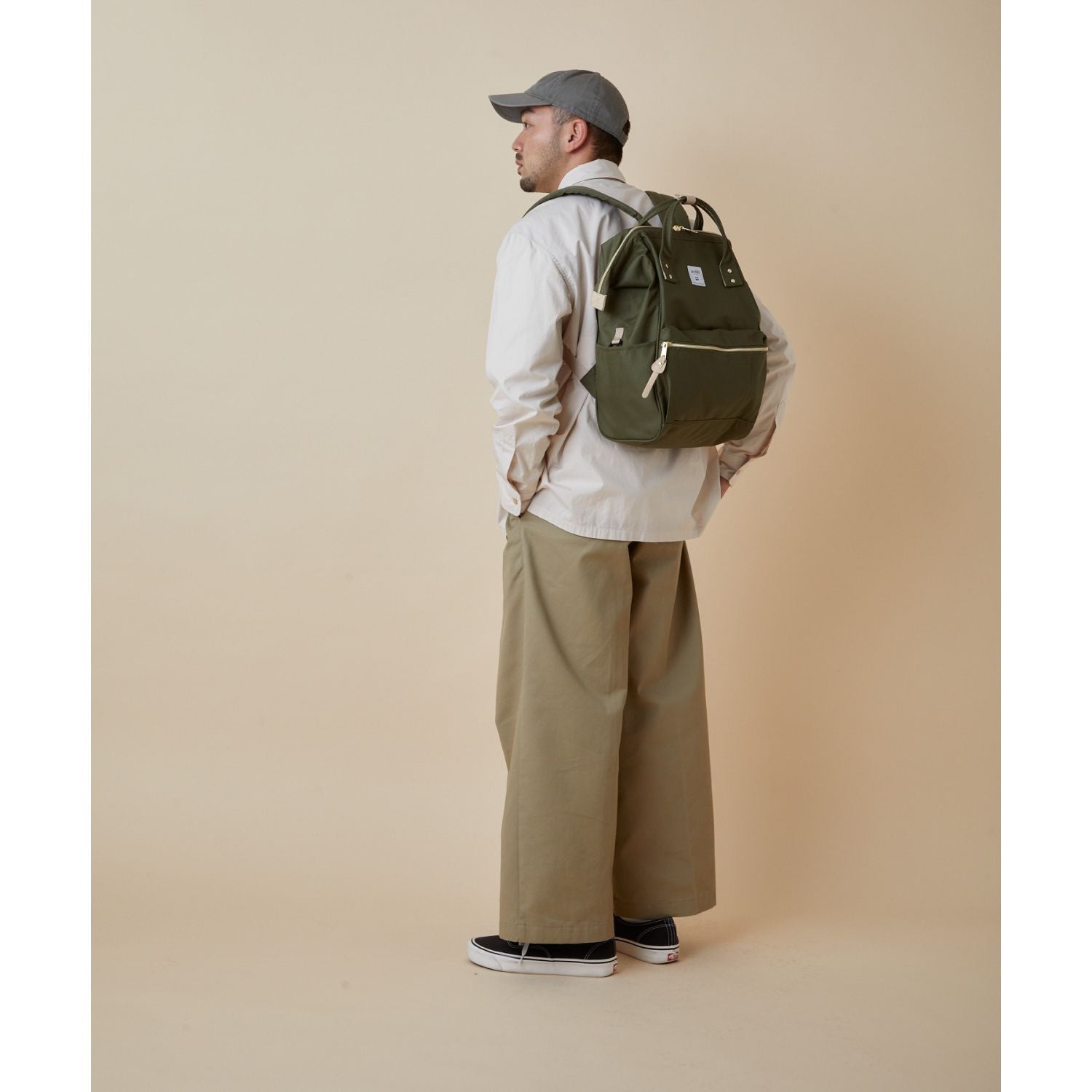 Anello Cross Bottle Kuchigane Backpack R (Olive)