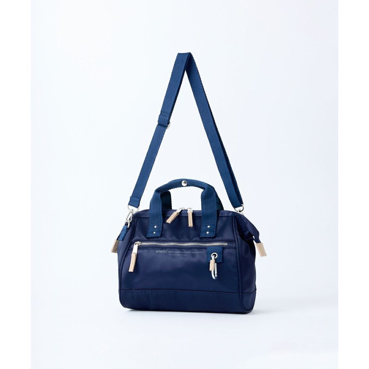 Anello Eleanor Kuchigane 2 Way Mini Shoulder Bag (Navy)