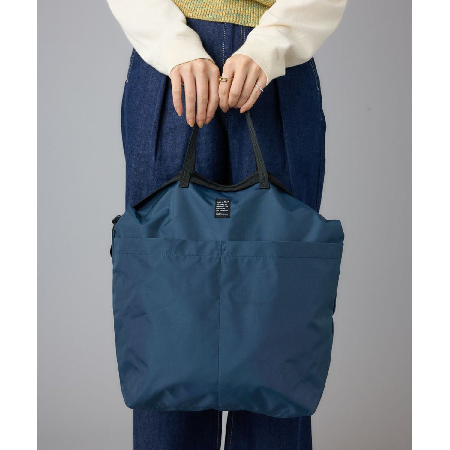 Anello Lit 2Way Tote Bag (Honeycomb Black)