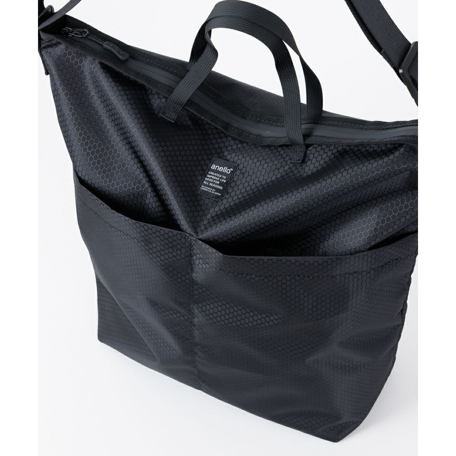 Anello Lit 2Way Tote Bag (Honeycomb Black)