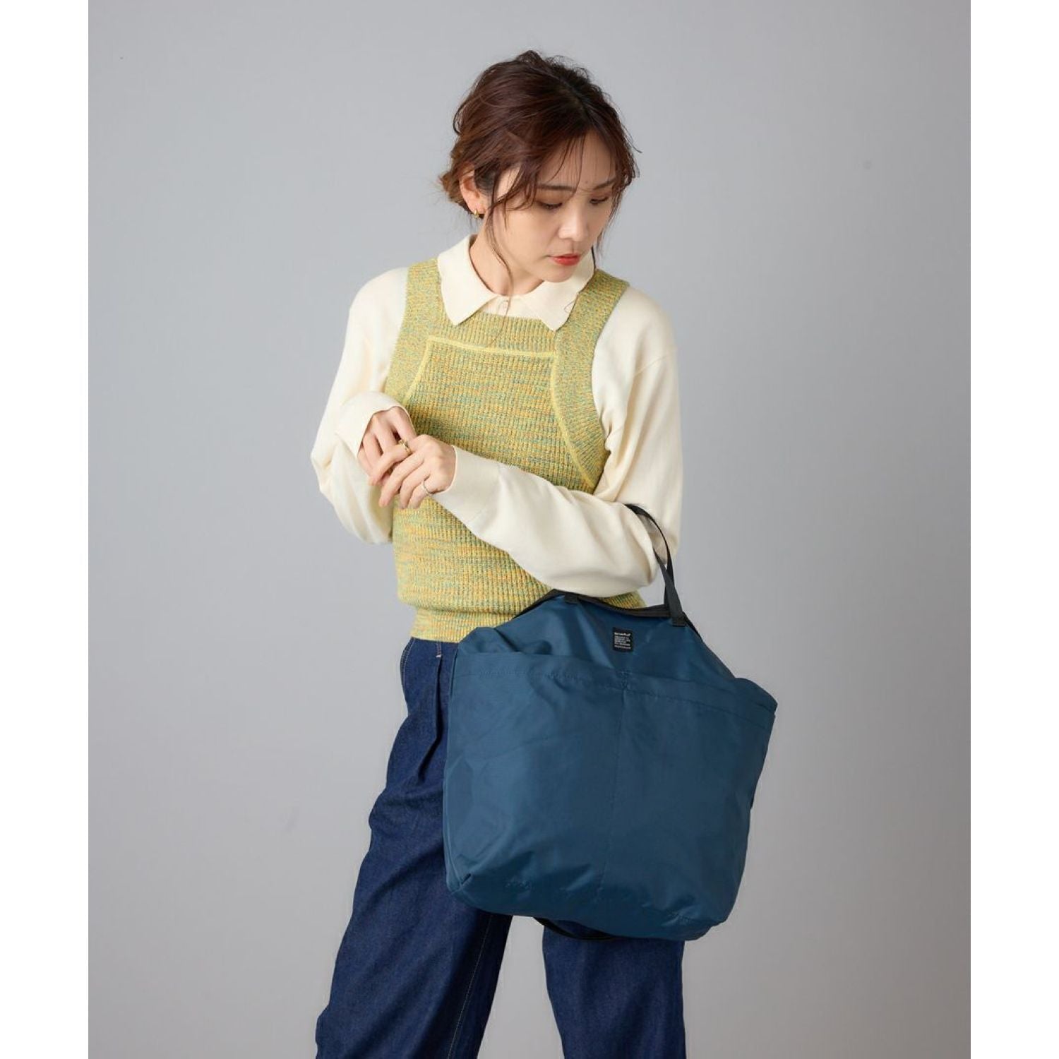 Anello Lit 2Way Tote Bag (Honeycomb Black)