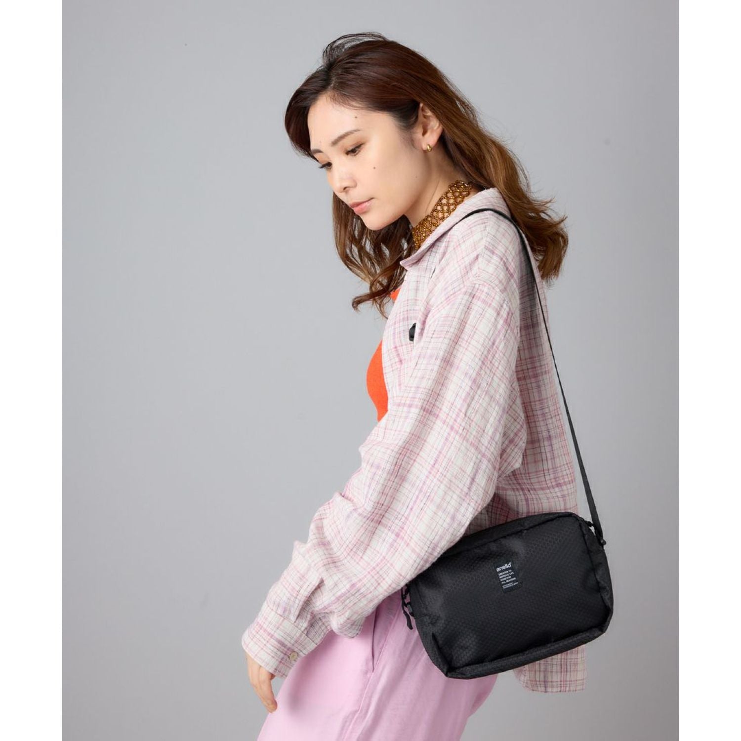 Anello Lit Mini Shoulder Bag (Navy)