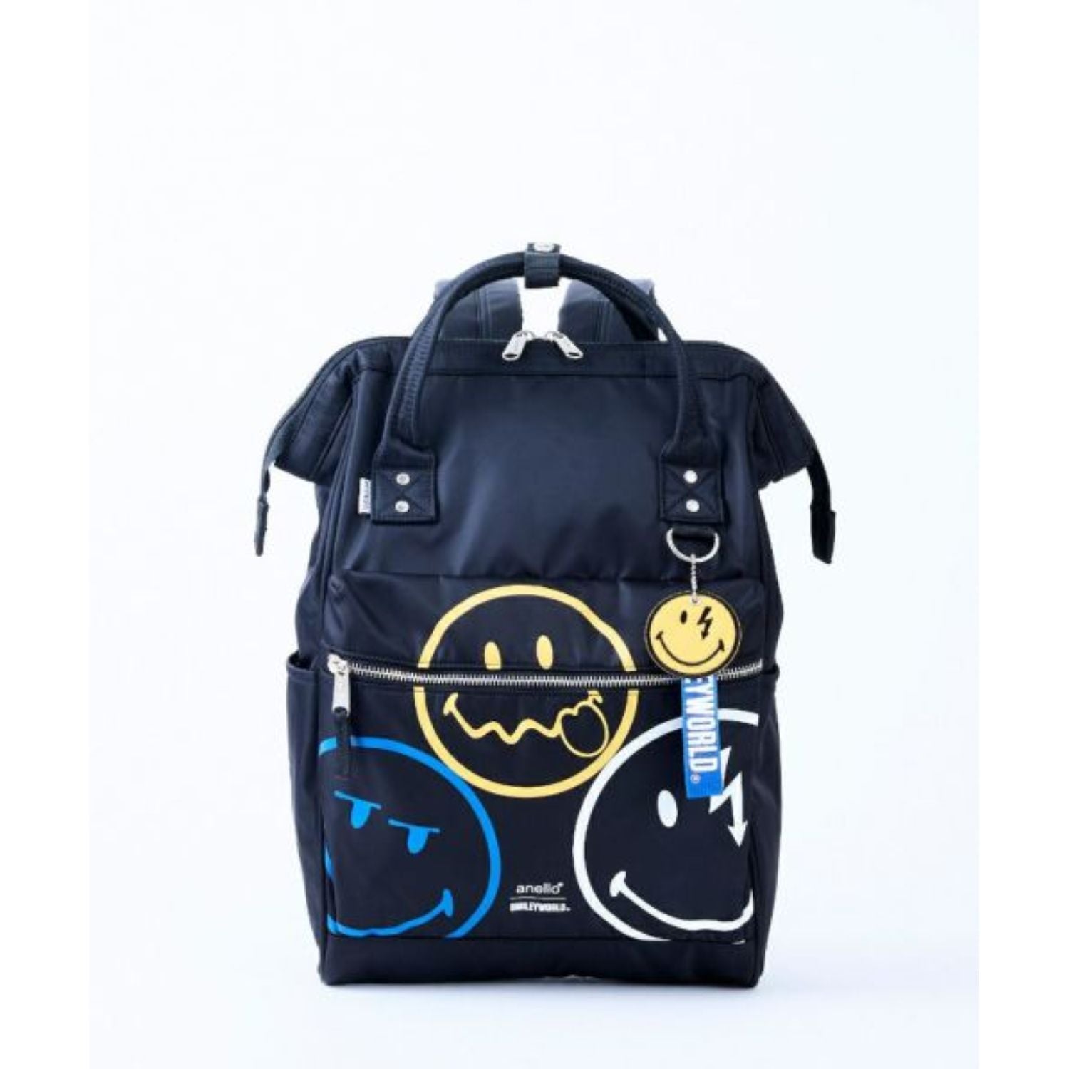 Anello SmileyWorld Charm Kuchigane Backpack Slim R (Black)
