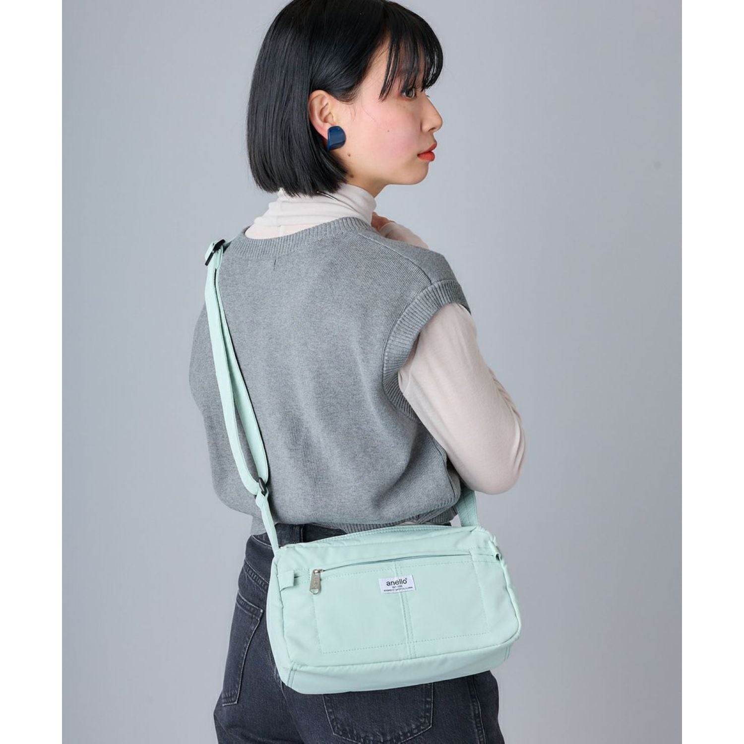 Anello Soft Mini Shoulder Bag (Grey)