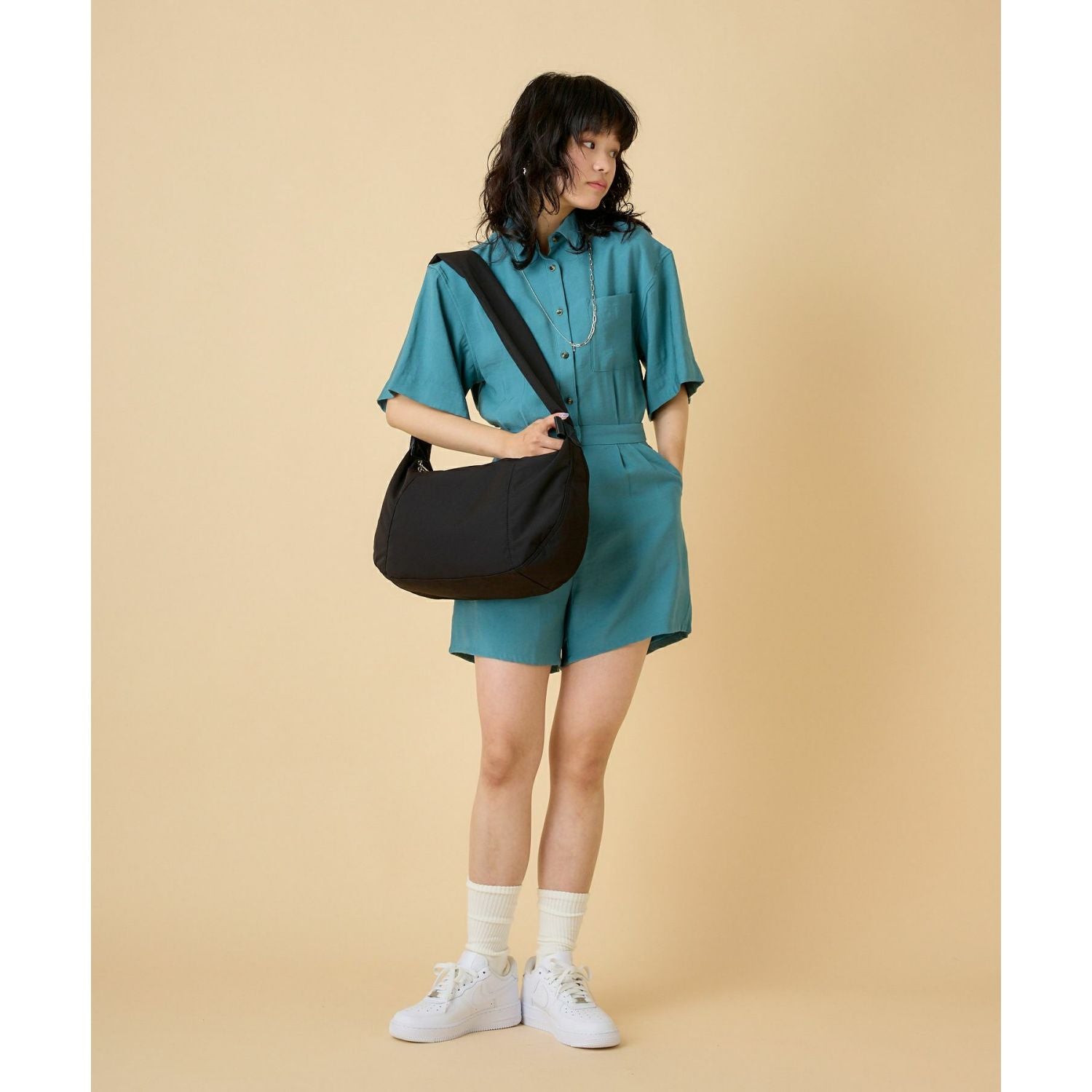 Anello Souffle Shoulder Bag (Black)