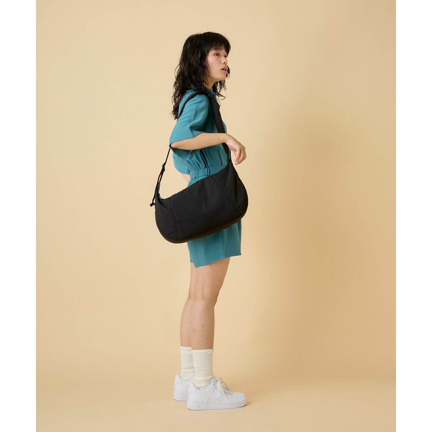 Anello Souffle Shoulder Bag (Black)