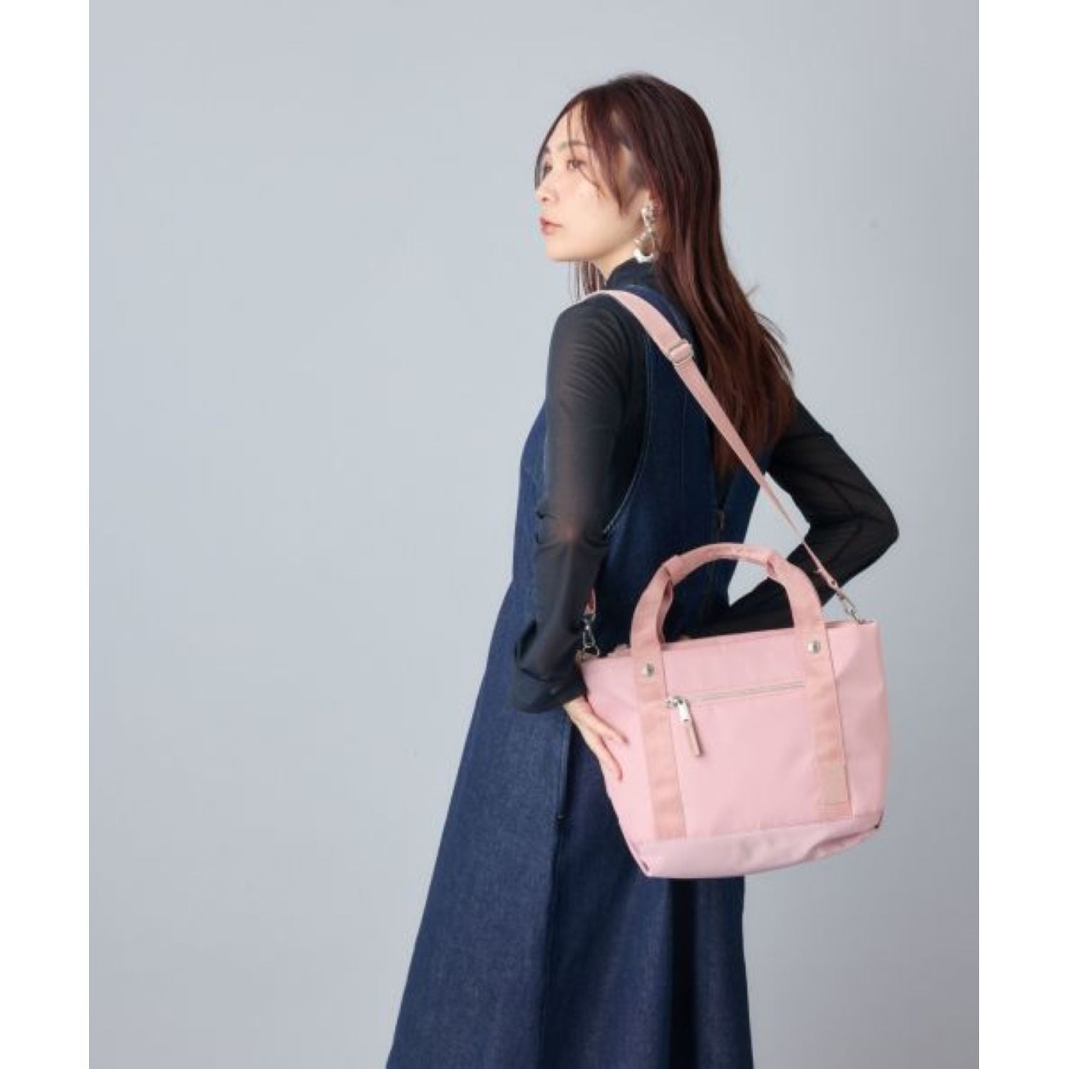 Anello Sparkle 2Way Mini Tote Bag (Black)