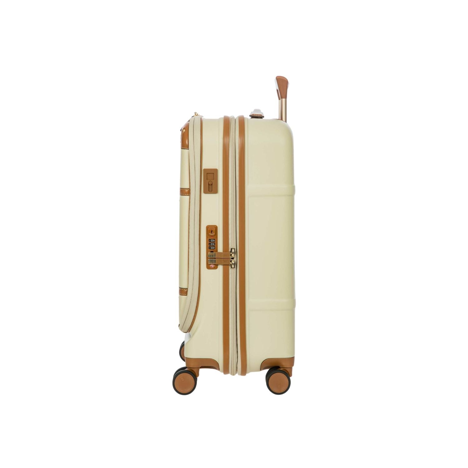 BRIC'S Bellagio 3 21" Expandable Carry-On Luggage Spinner + Pocket with USB (Cream)