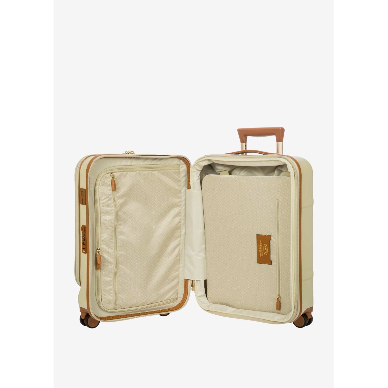 BRIC'S Bellagio 3 21" Expandable Carry-On Luggage Spinner + Pocket with USB (Cream)