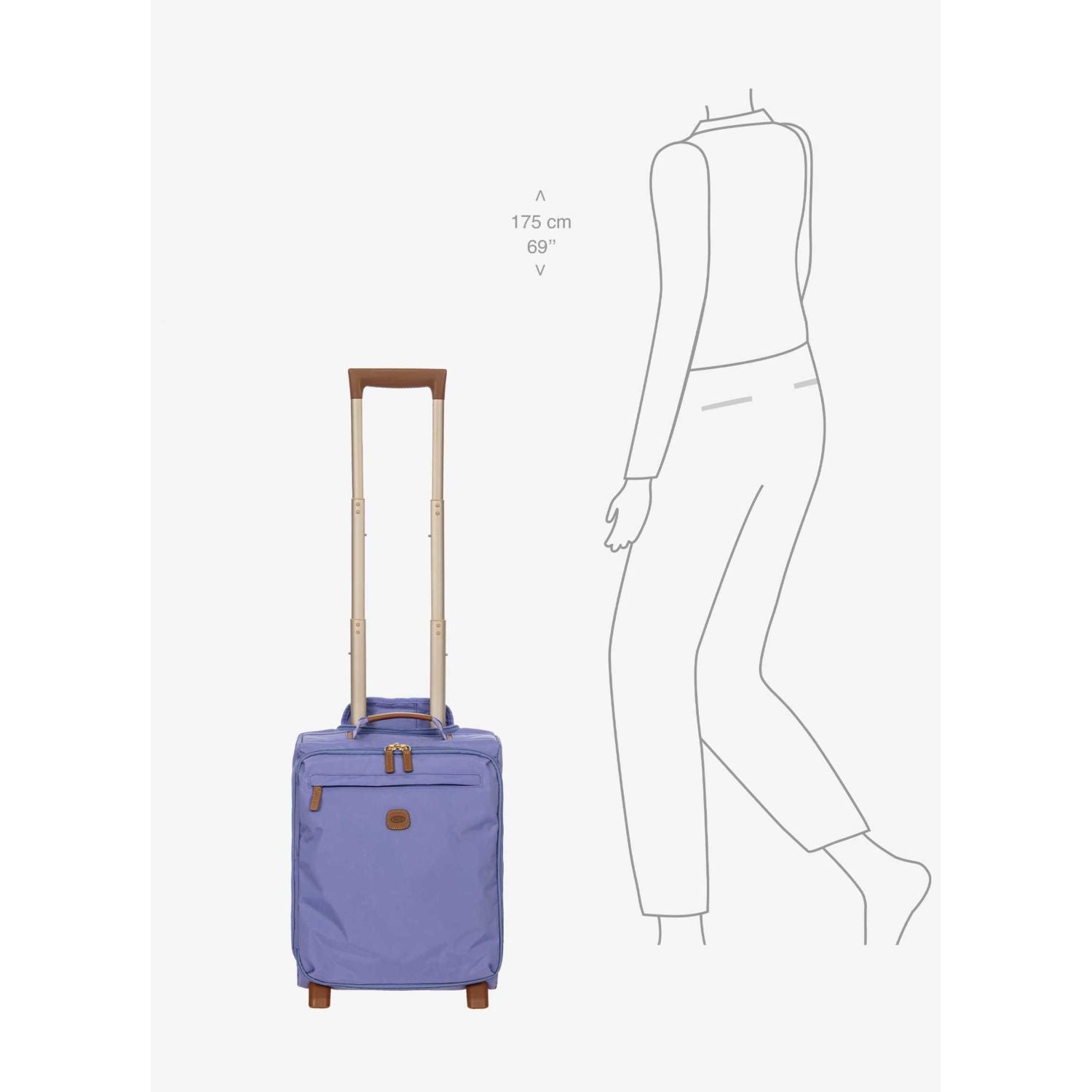 BRIC'S X-Travel 17.5" Underseat Trolley Luggage With Front Access Opening (Lilac)