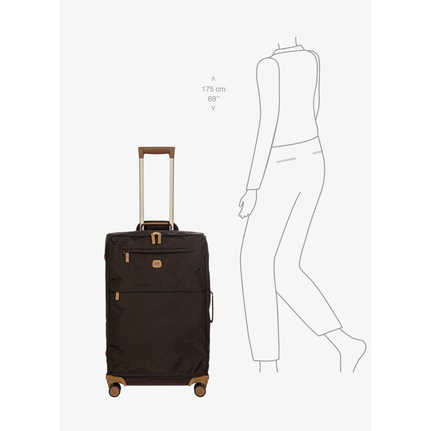 BRIC'S X-Travel 28" Medium Luggage With Front Access Opening Spinner (Brown)