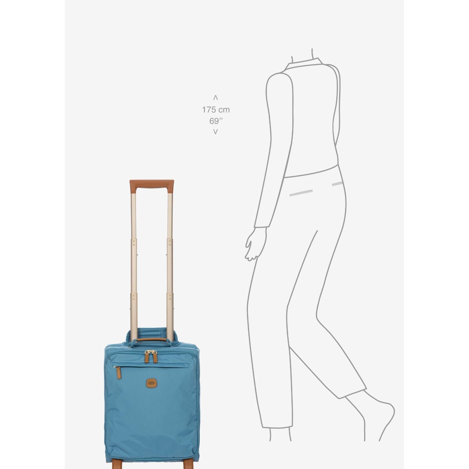 BRIC's X-Travel 17.5" Underseat Trolley Luggage With Front Access Opening (Sky)