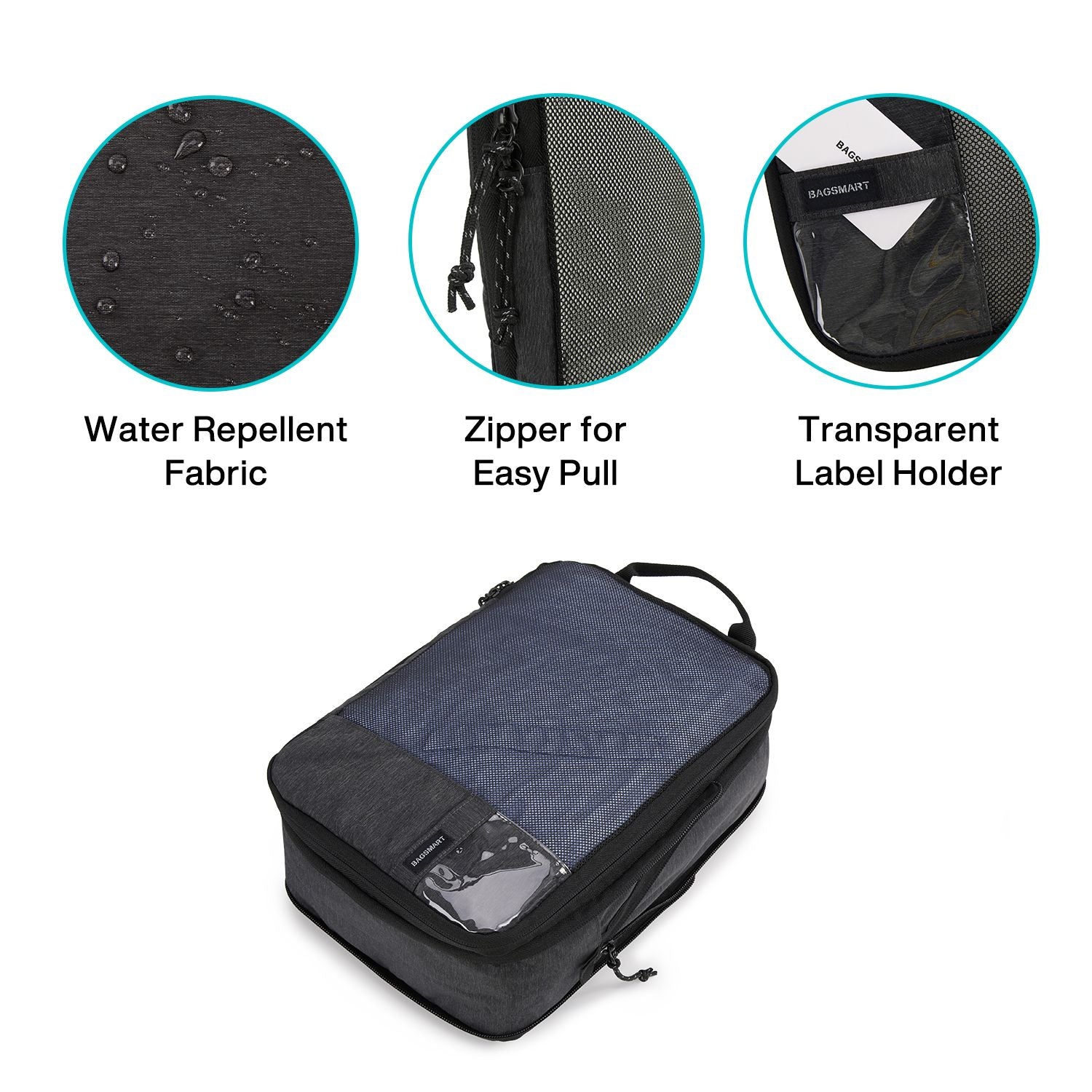 Bagsmart 6-In-1 Compression Packing Cubes (Black)