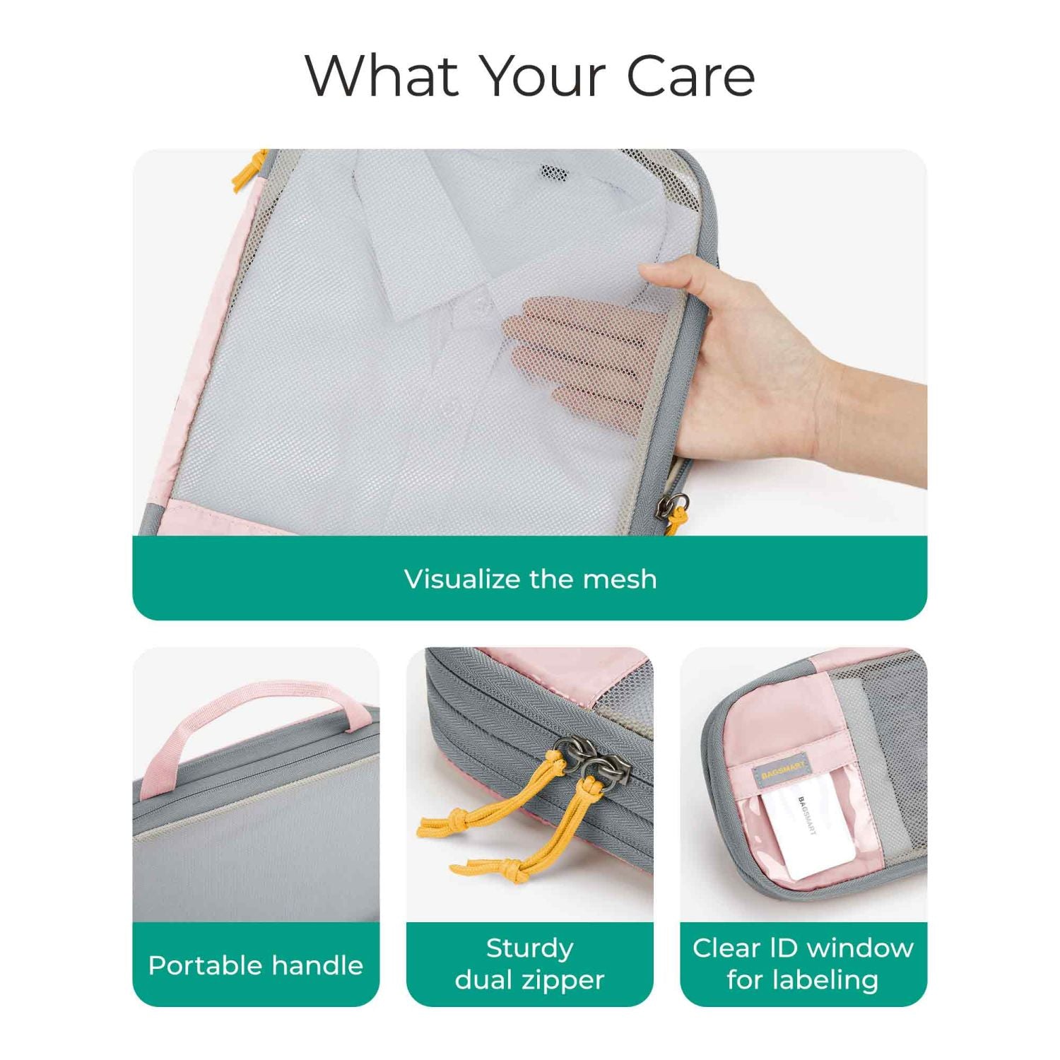 Bagsmart 6-In-1 Compression Packing Cubes (Brier Rose)