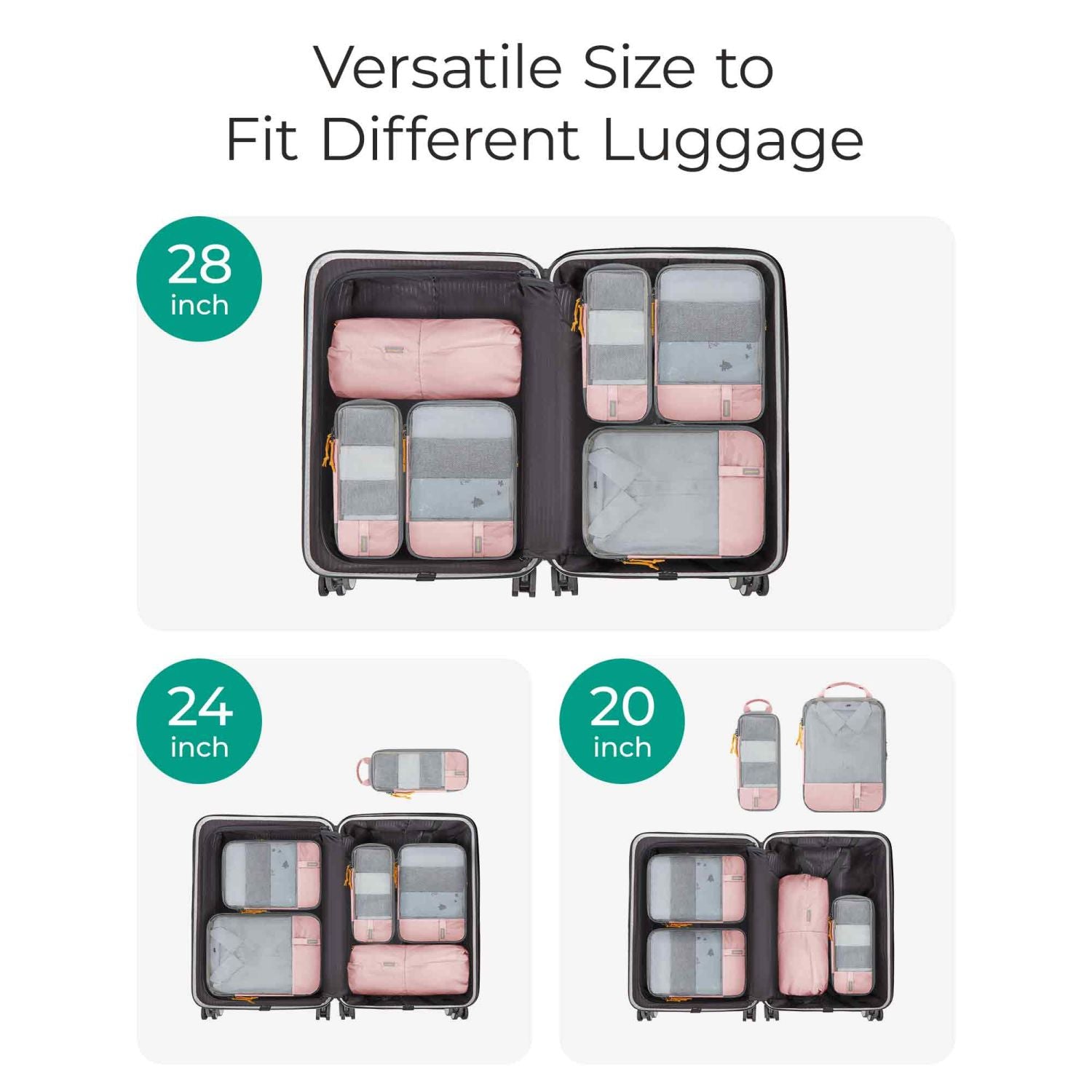Bagsmart 6-In-1 Compression Packing Cubes (Brier Rose)