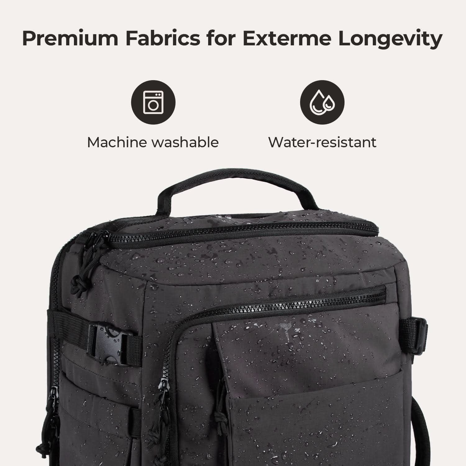 Bagsmart Blast Quick Access Carry On Travel Backpack Extended 38L (Black)