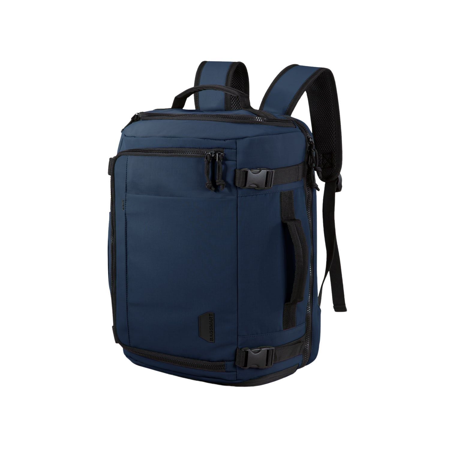 Bagsmart Blast Quick Access Carry On Travel Backpack Extended 38L (Navy Blue)