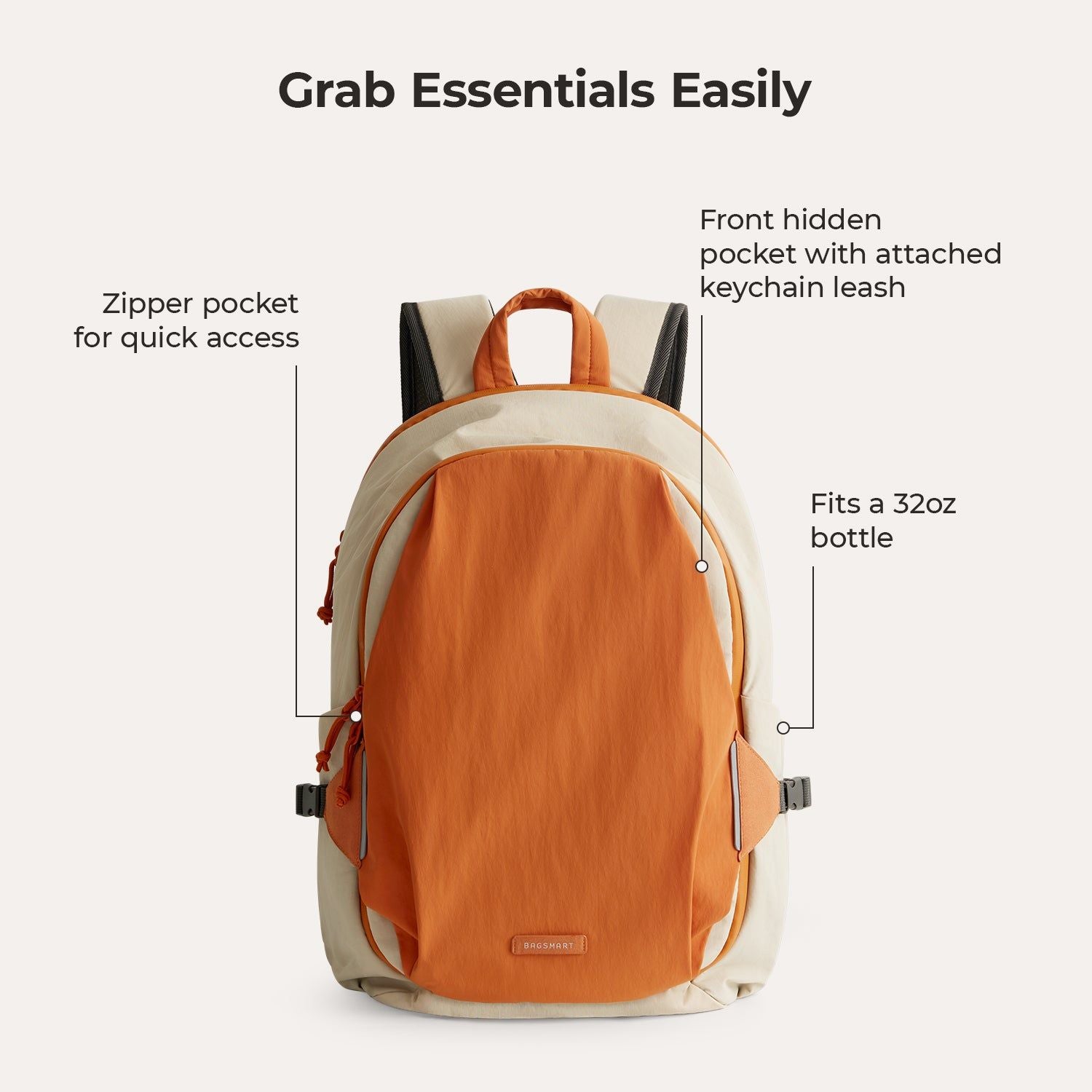 Bagsmart Soar 180 Open Clamshell Travel Backpack 25L Set (Orange)