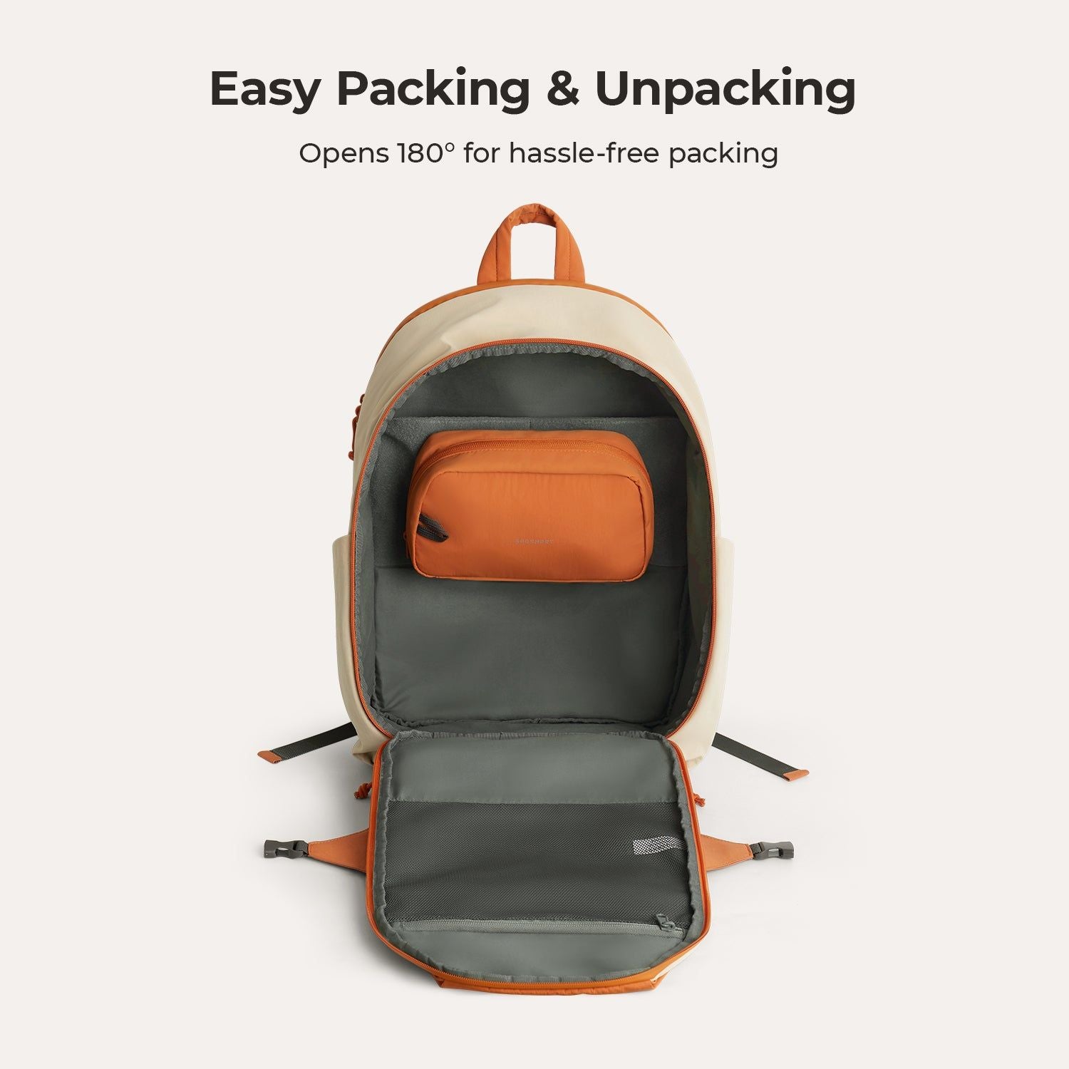 Bagsmart Soar 180 Open Clamshell Travel Backpack 25L Set (Orange)