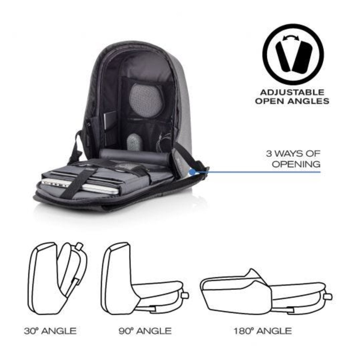 Bobby Hero Regular Anti-Theft Backpack - Grey