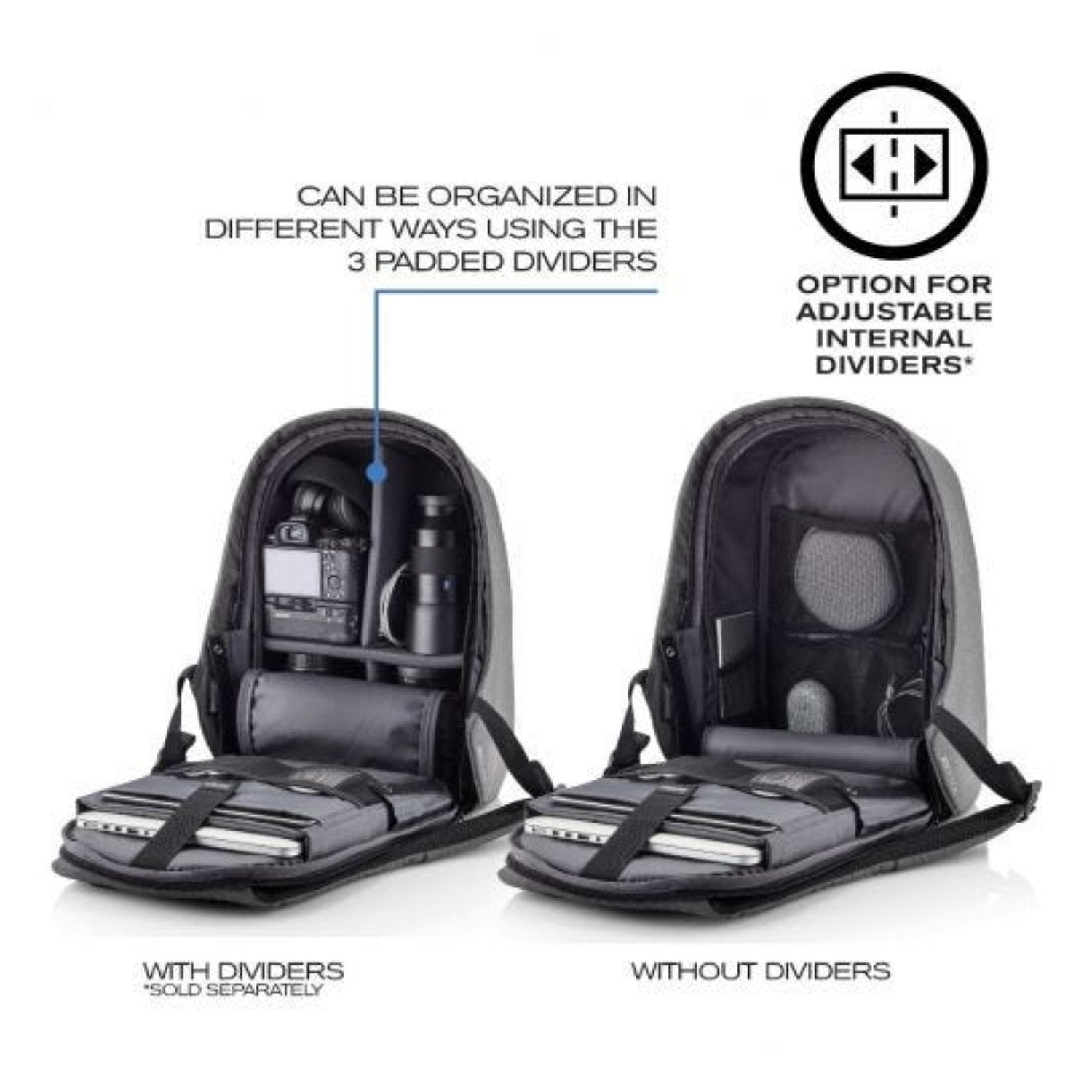 Bobby Hero Regular Anti-Theft Backpack - Grey