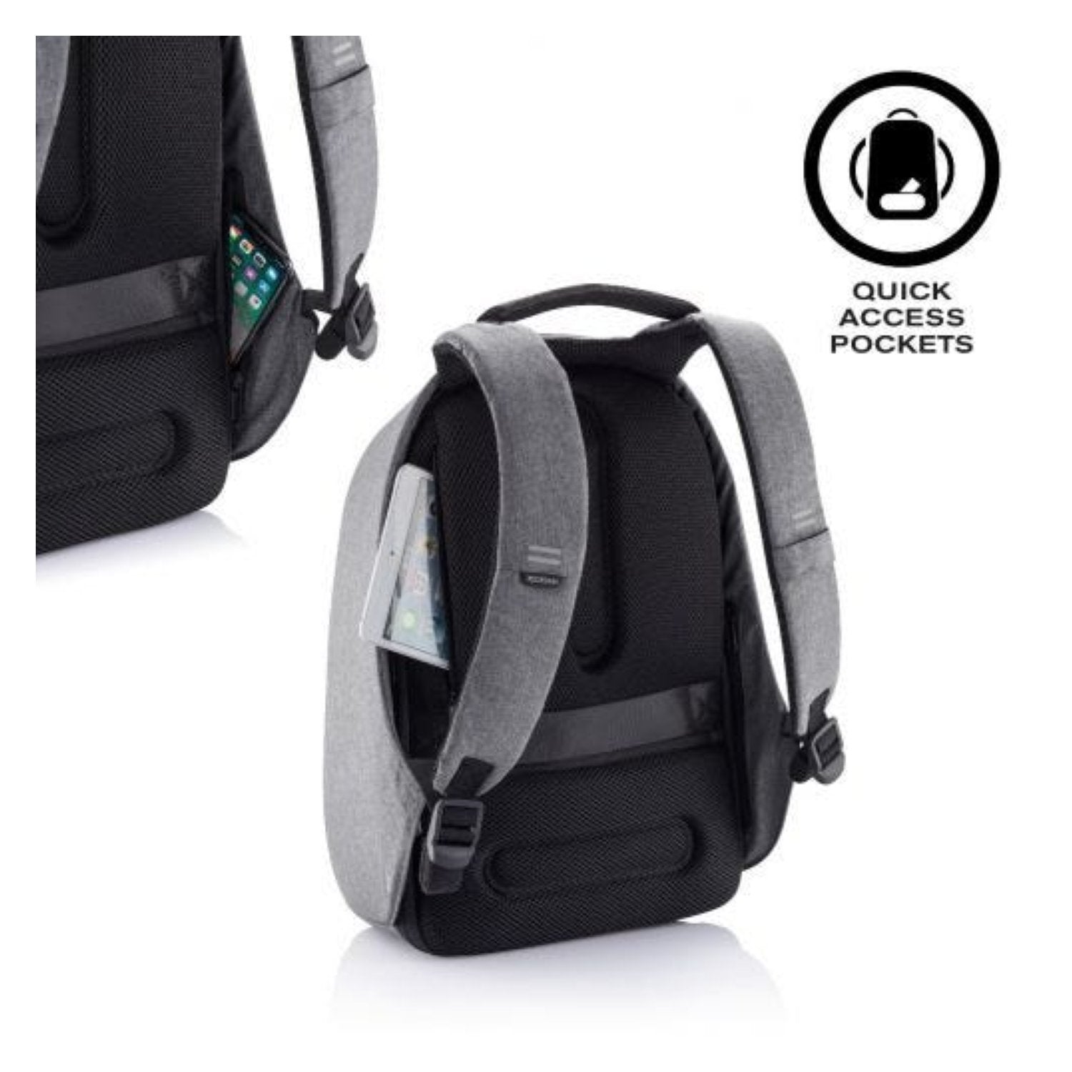 Bobby Hero Regular Anti-Theft Backpack - Grey