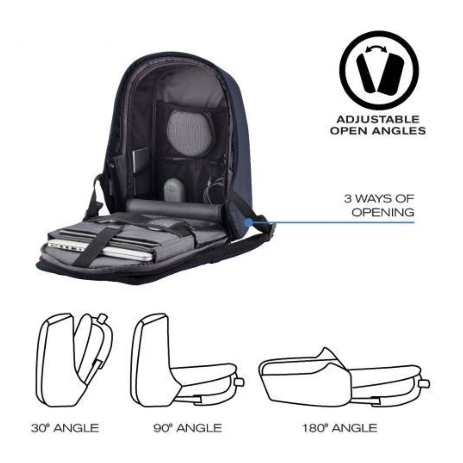 Bobby Hero Regular Anti-Theft Backpack - Navy