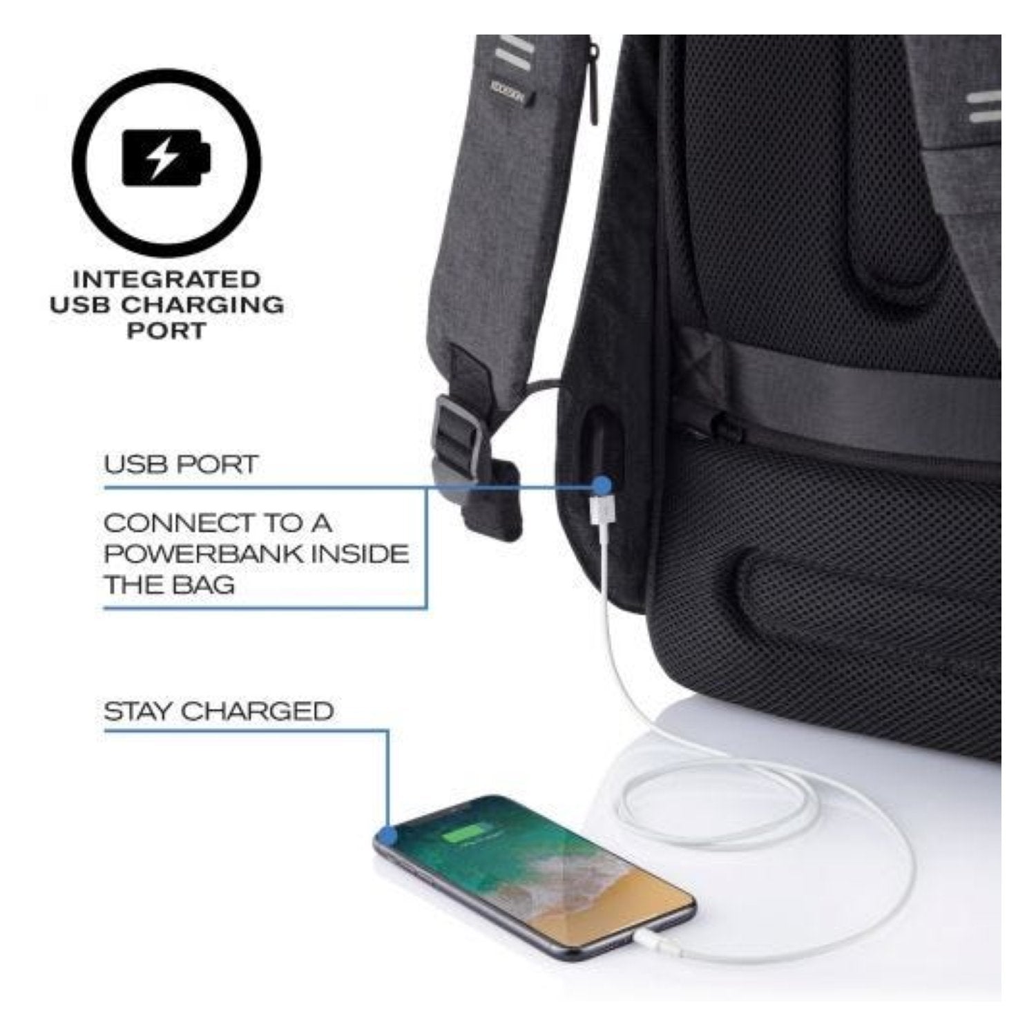 Bobby Hero Small Anti-Theft Backpack - Black