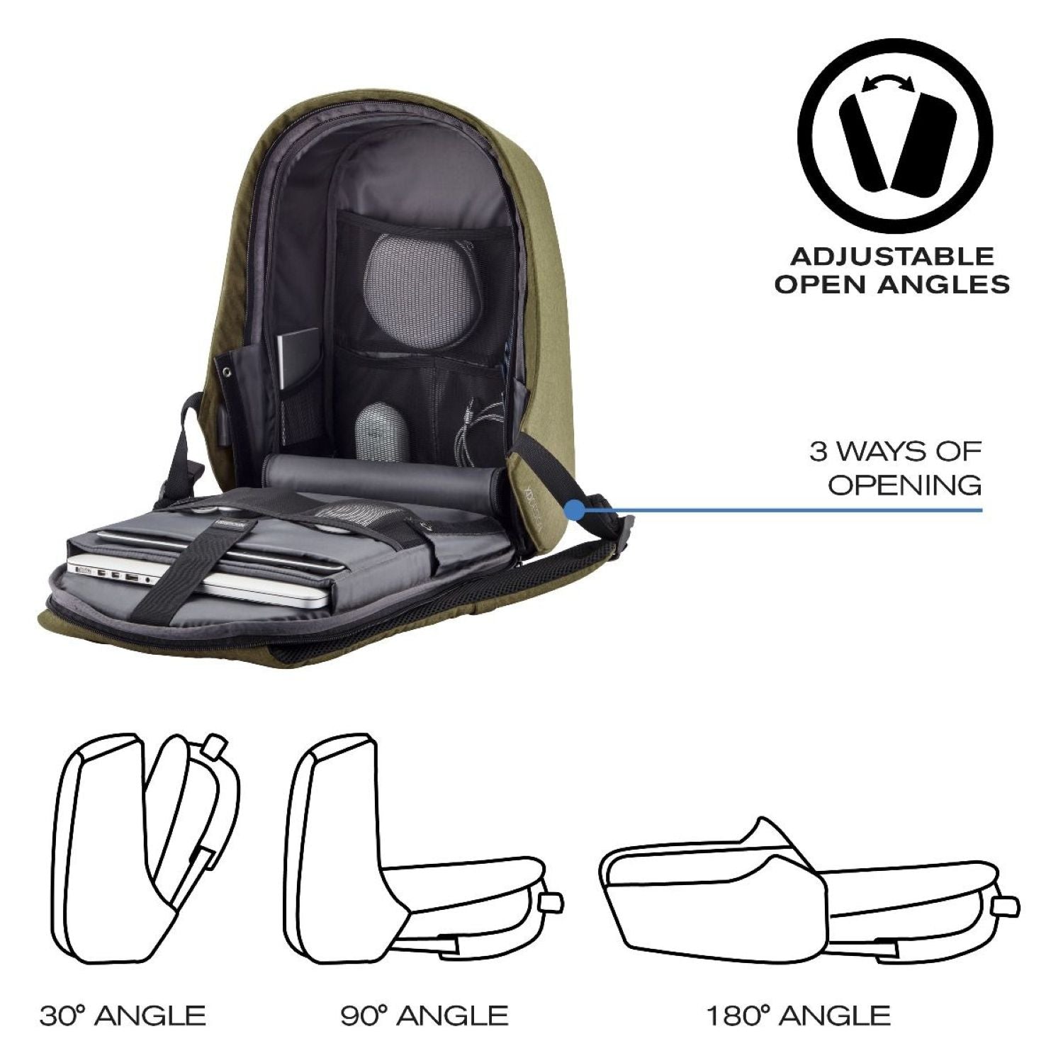 Bobby Hero Small Anti-Theft Backpack - Green