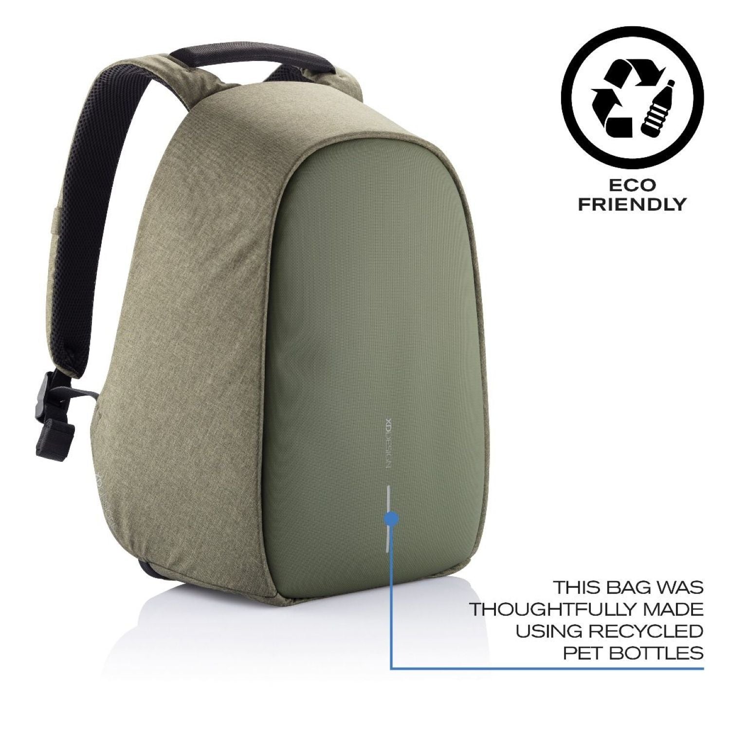 Bobby Hero Small Anti-Theft Backpack - Green