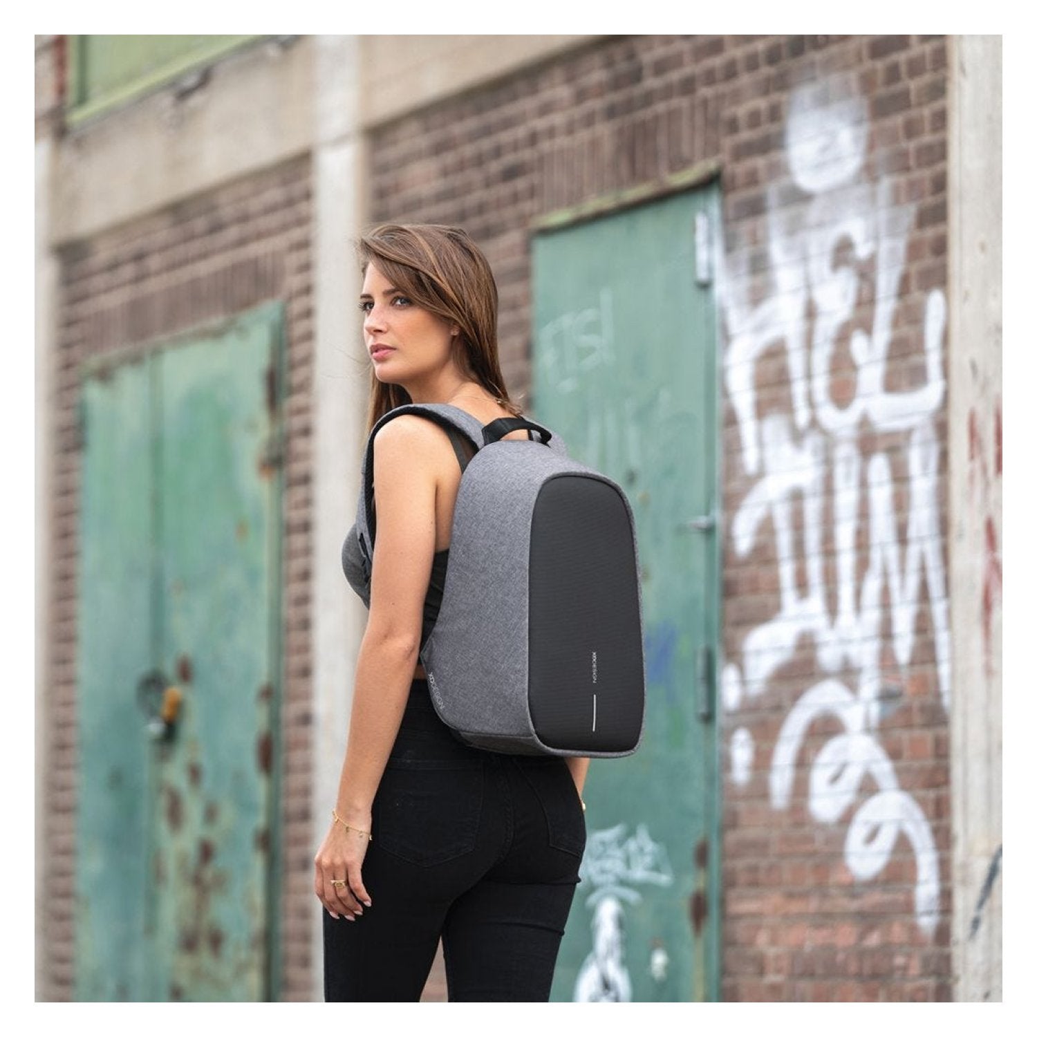 Bobby Hero Small Anti-Theft Backpack - Grey