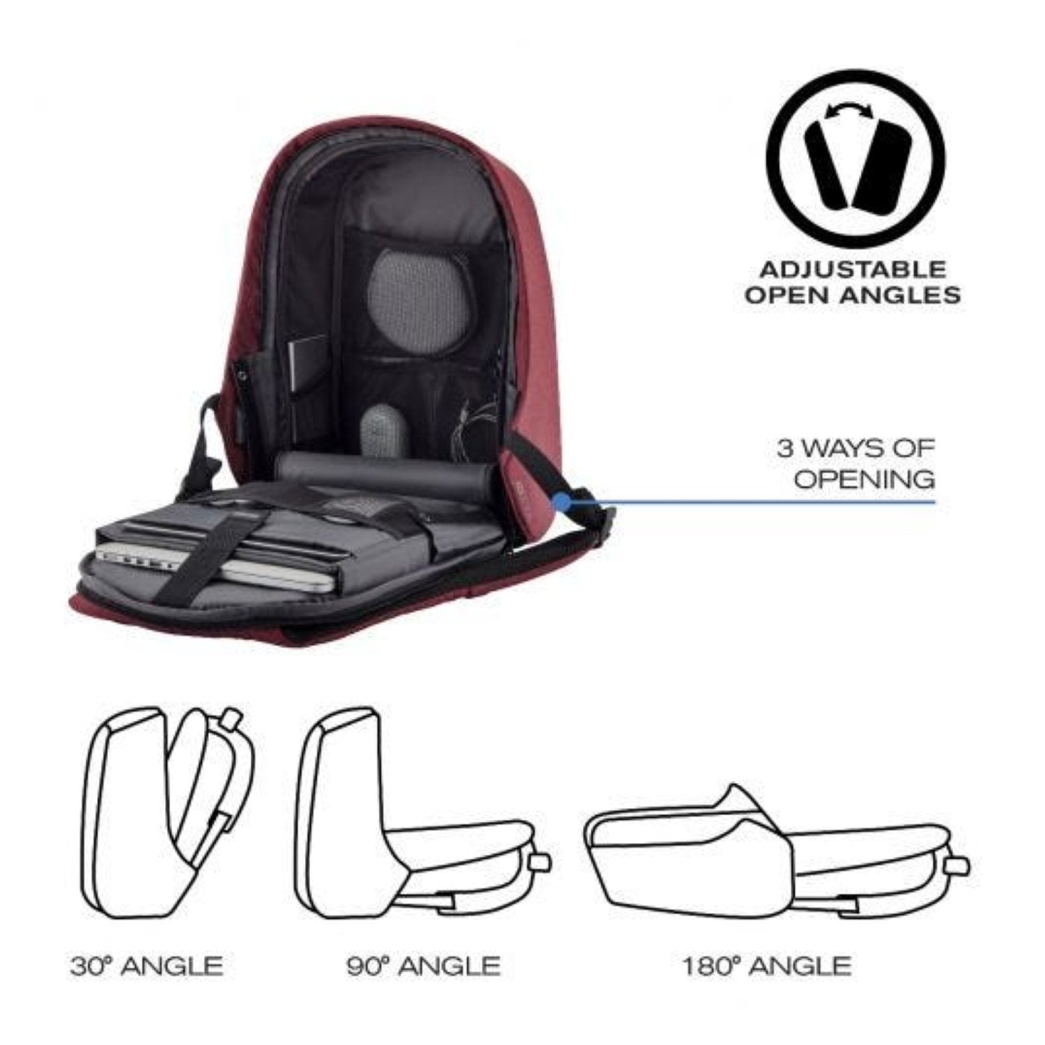 Bobby Hero Small Anti-Theft Backpack - Red