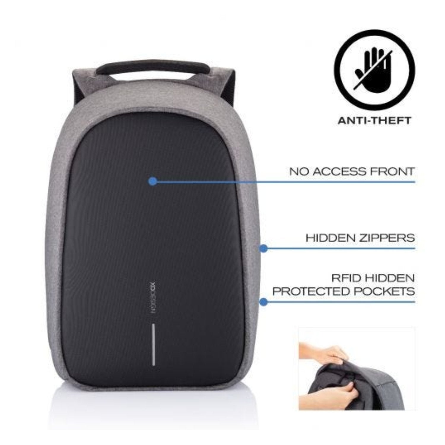 Bobby Hero Xl Anti-Theft Backpack - Grey